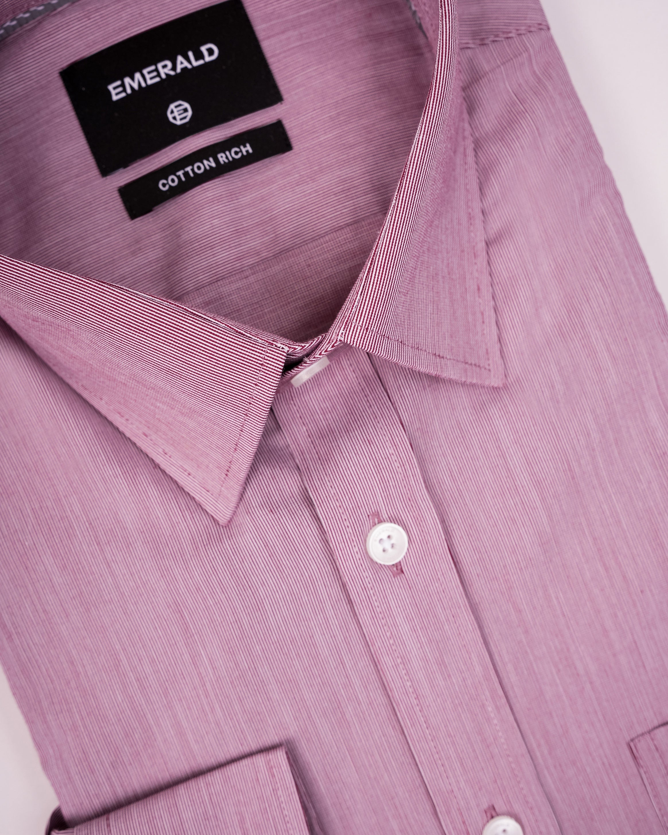 Emerald Corporate Pique Dobby Regular Fit - Silver Peony
