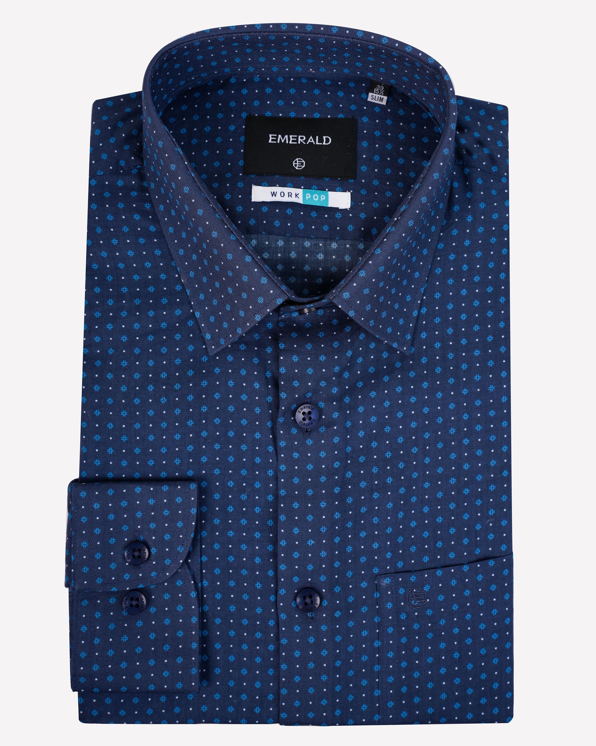 Emerald Formal Printed Slim Fit-Twilight