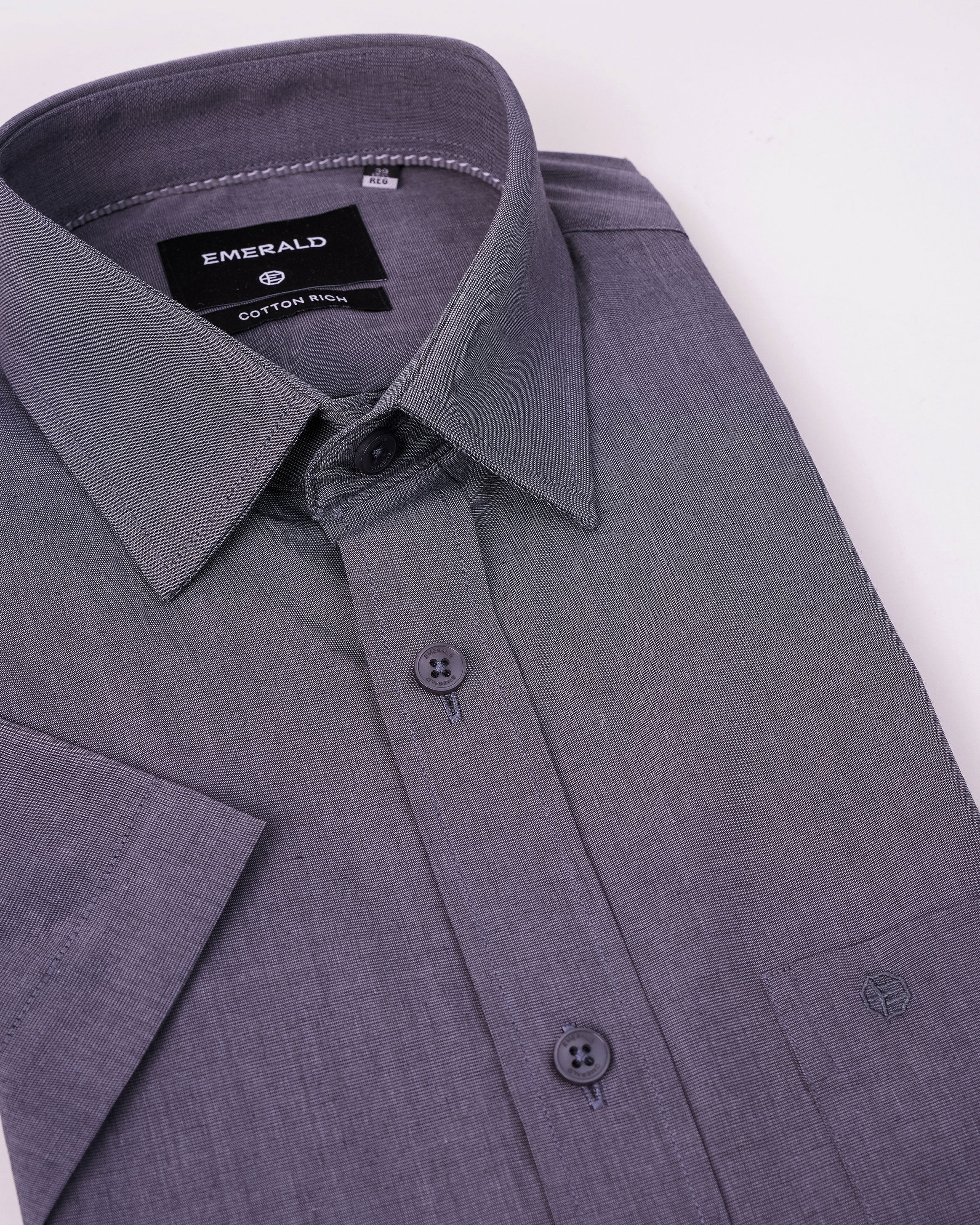 Emerald Corporate Fil-A-Fil Regular Fit - Ash