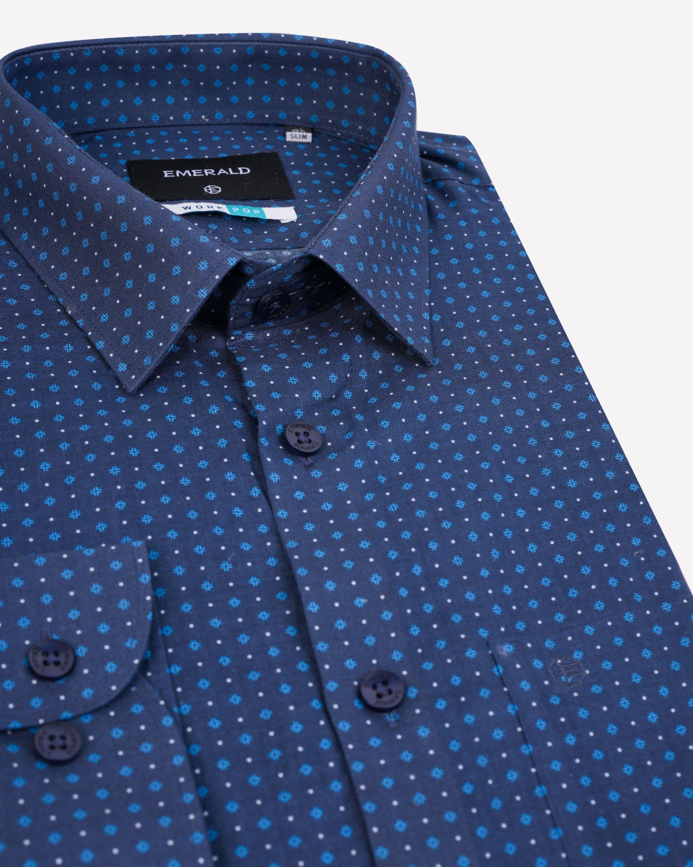 Emerald Formal Printed Slim Fit-Twilight