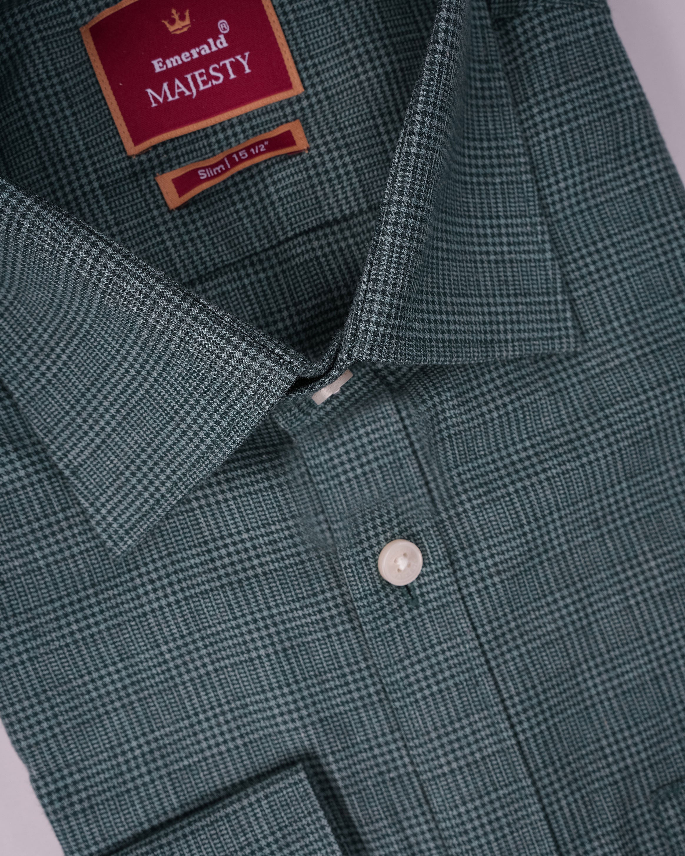 Emerald Majesty Checks Slim Fit - Colonial Blue