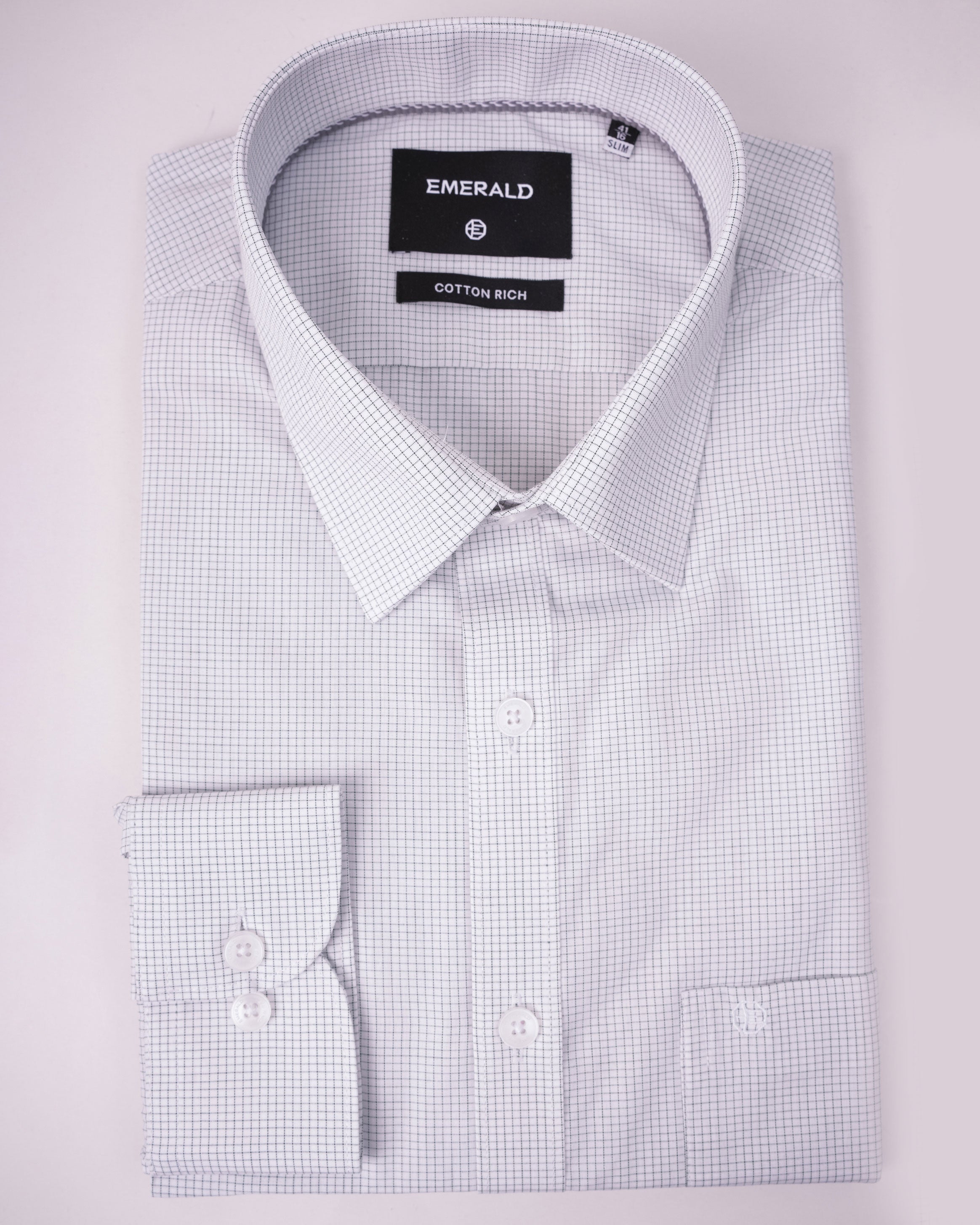 Emerald Corporate Checks Slim Fit - Green