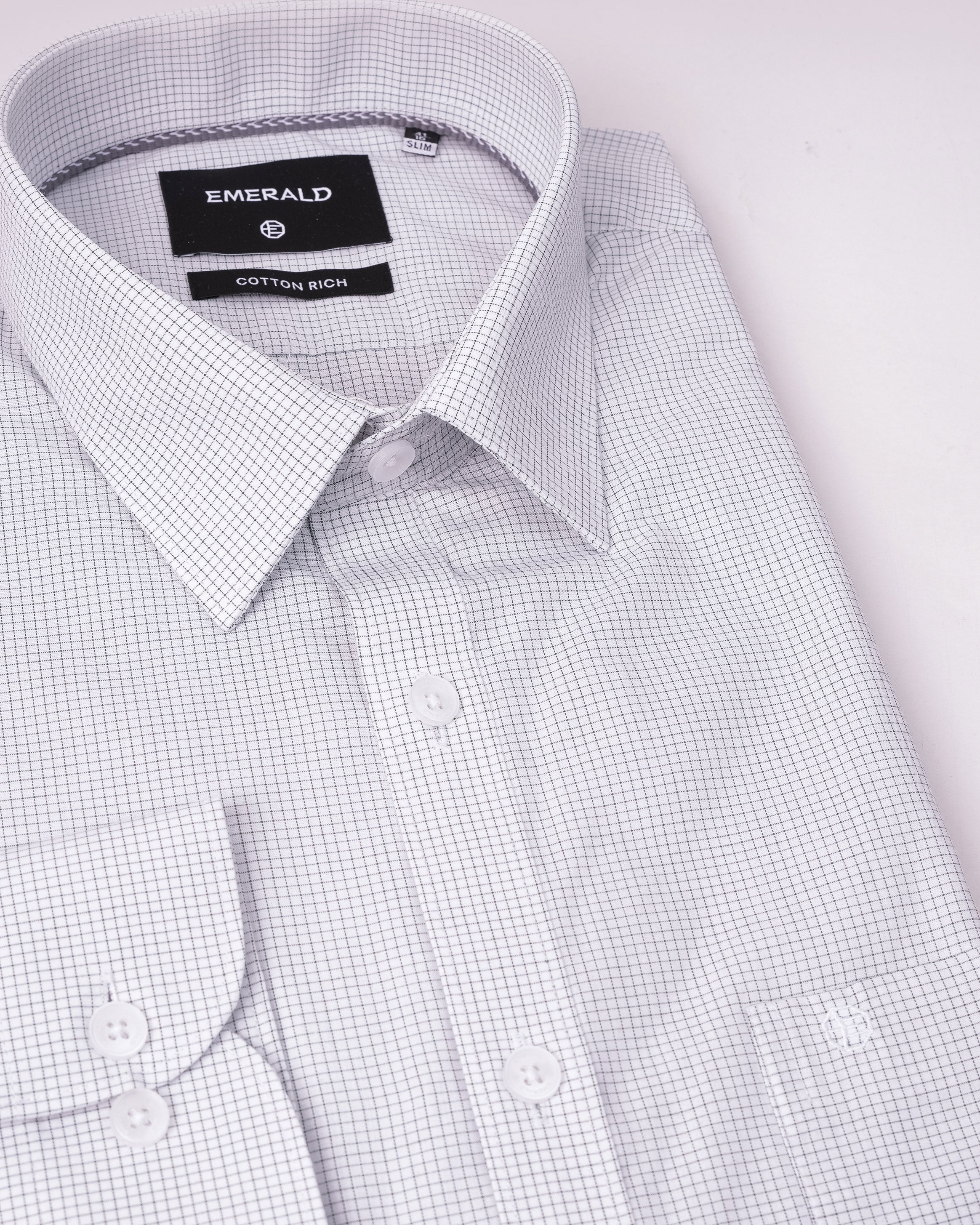 Emerald Corporate Checks Slim Fit - Green