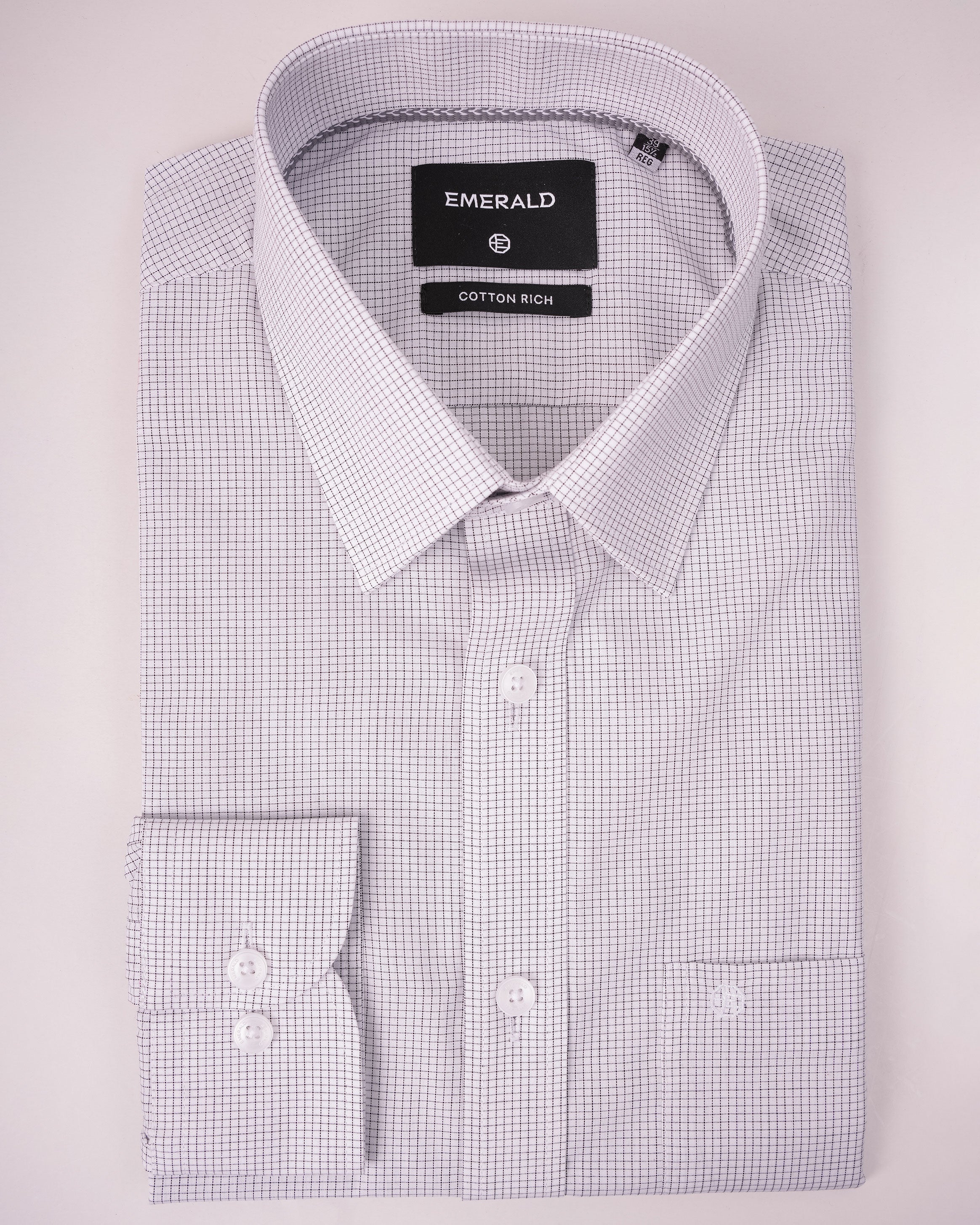 Emerald Corporate Checks Regular Fit - Black