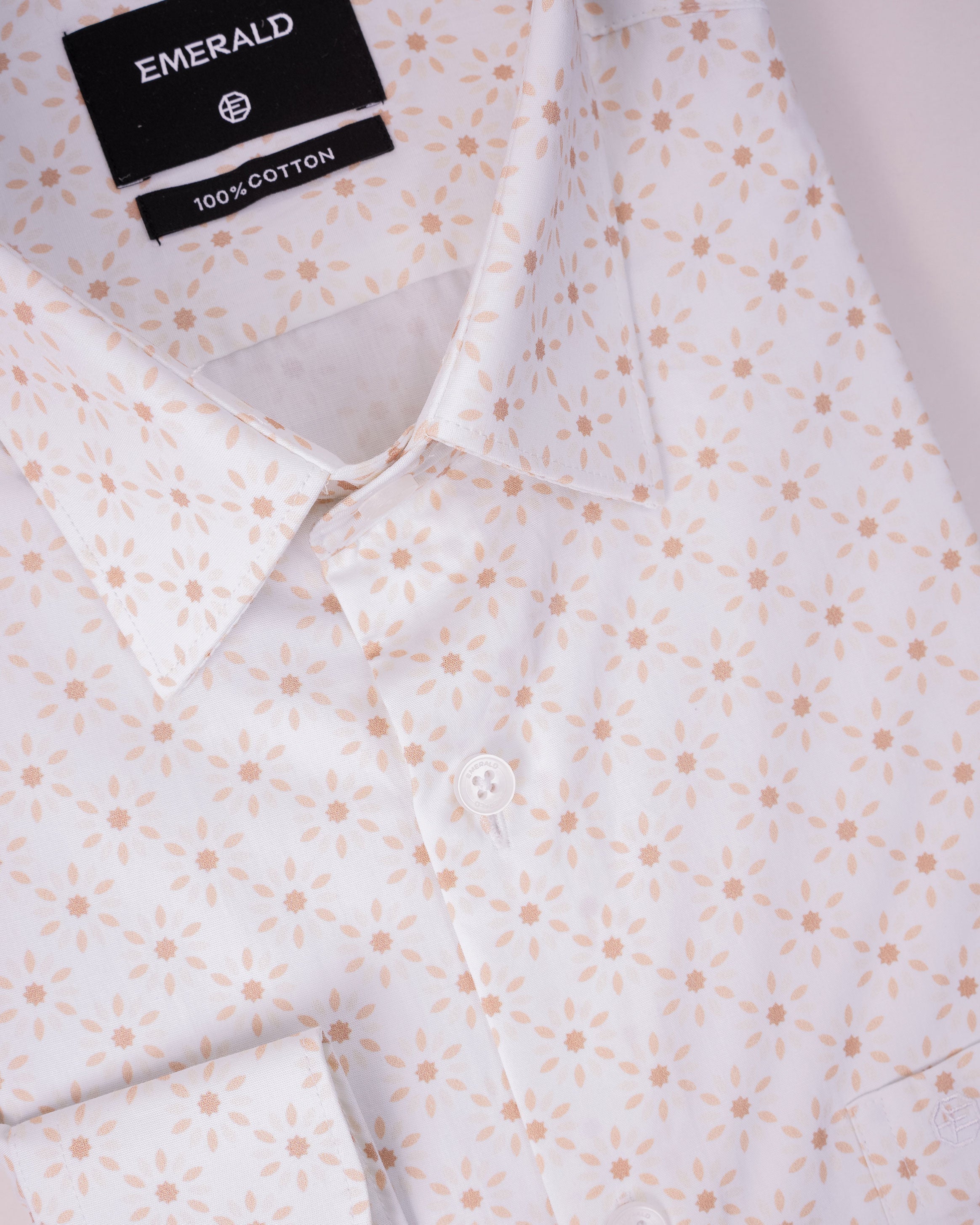 Emerald Formal Printed Slim Fit - Tobacco Brown