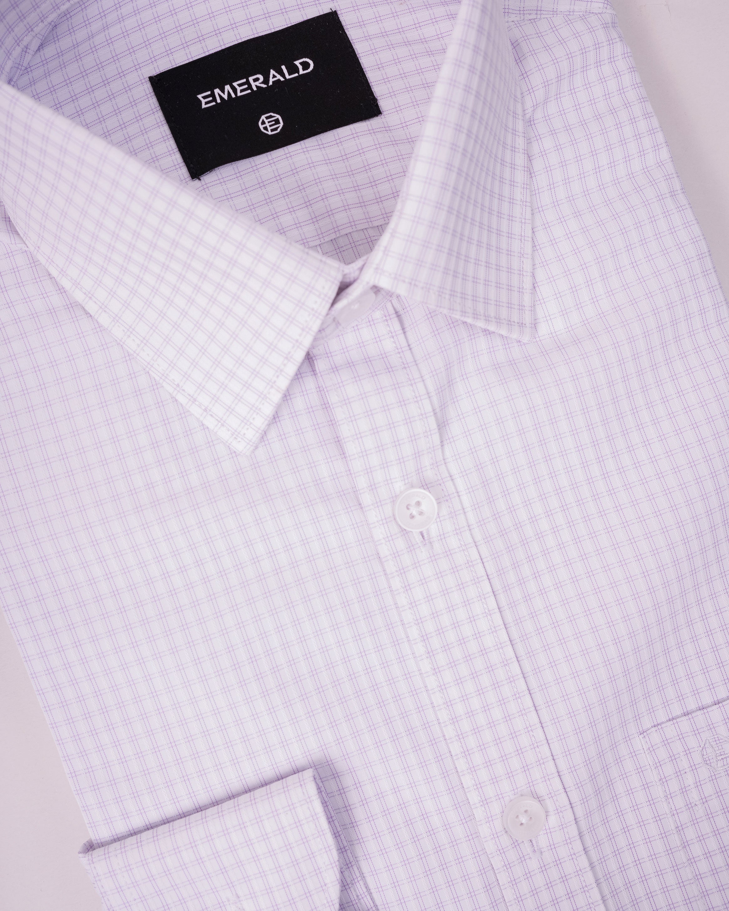 Emerald Formal Checks Slim Fit - Plum Wine
