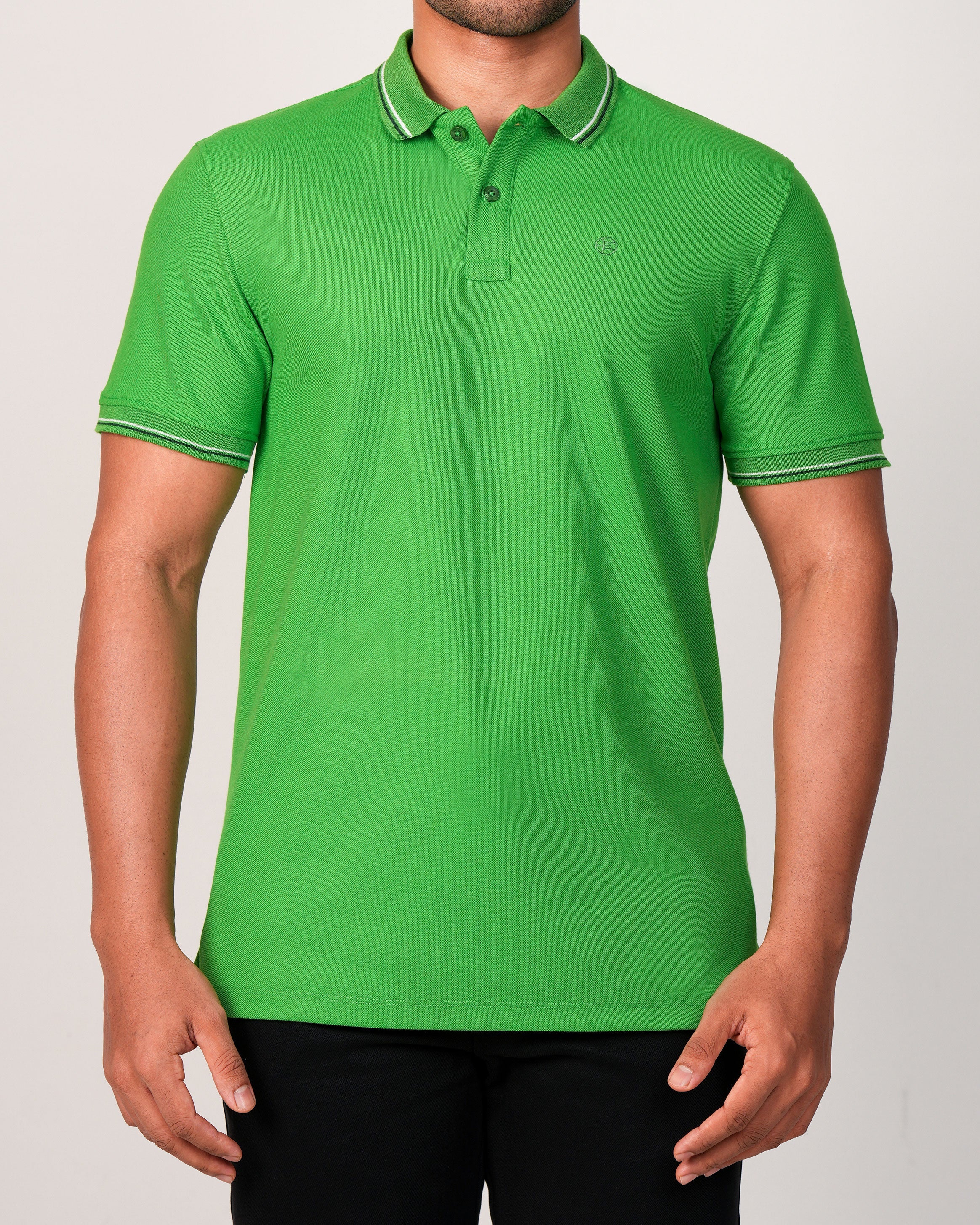 Emerald Plain Polo-Woodbine Green