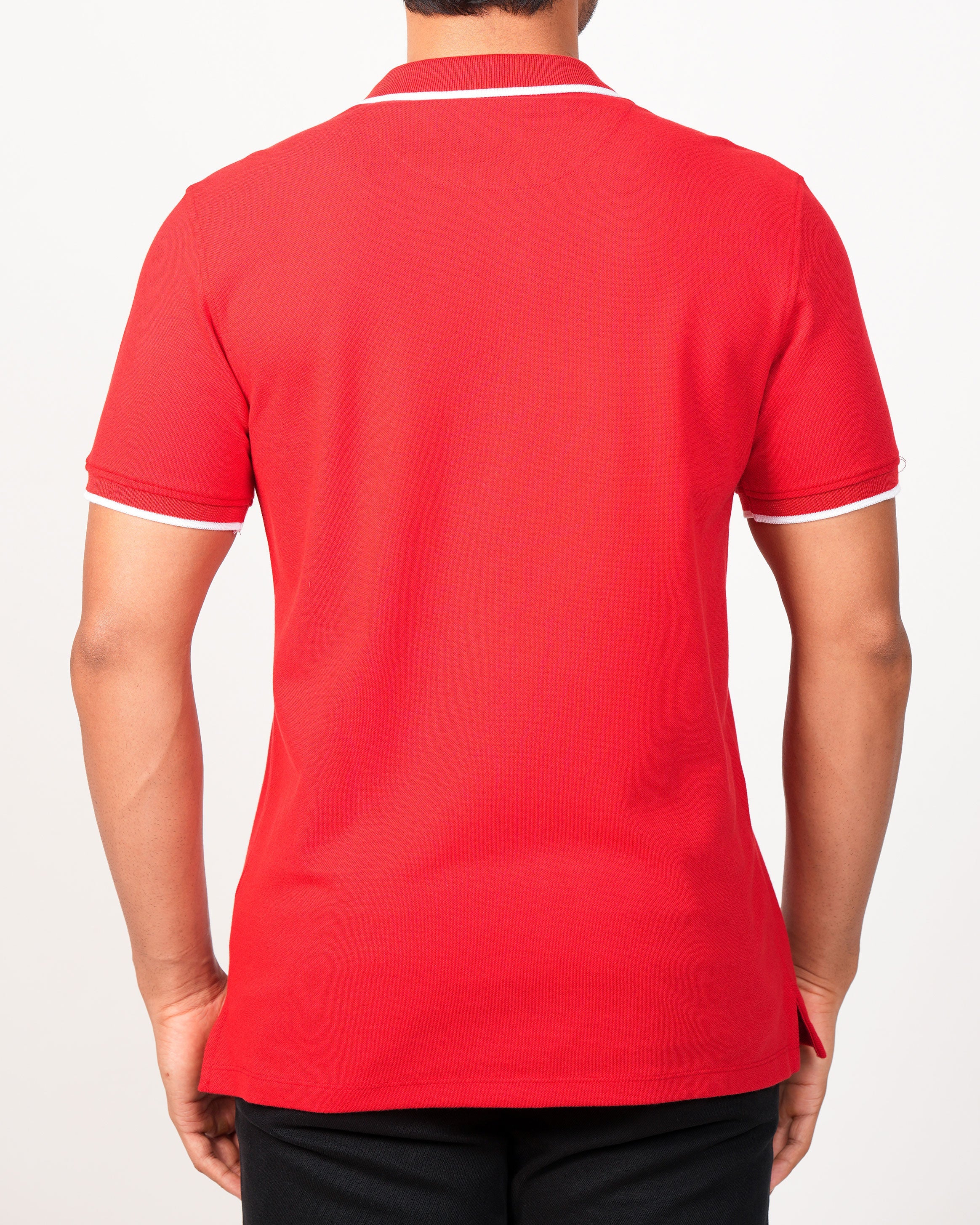 Emerald Polo Pique Solid Slim Fit-Biking Red