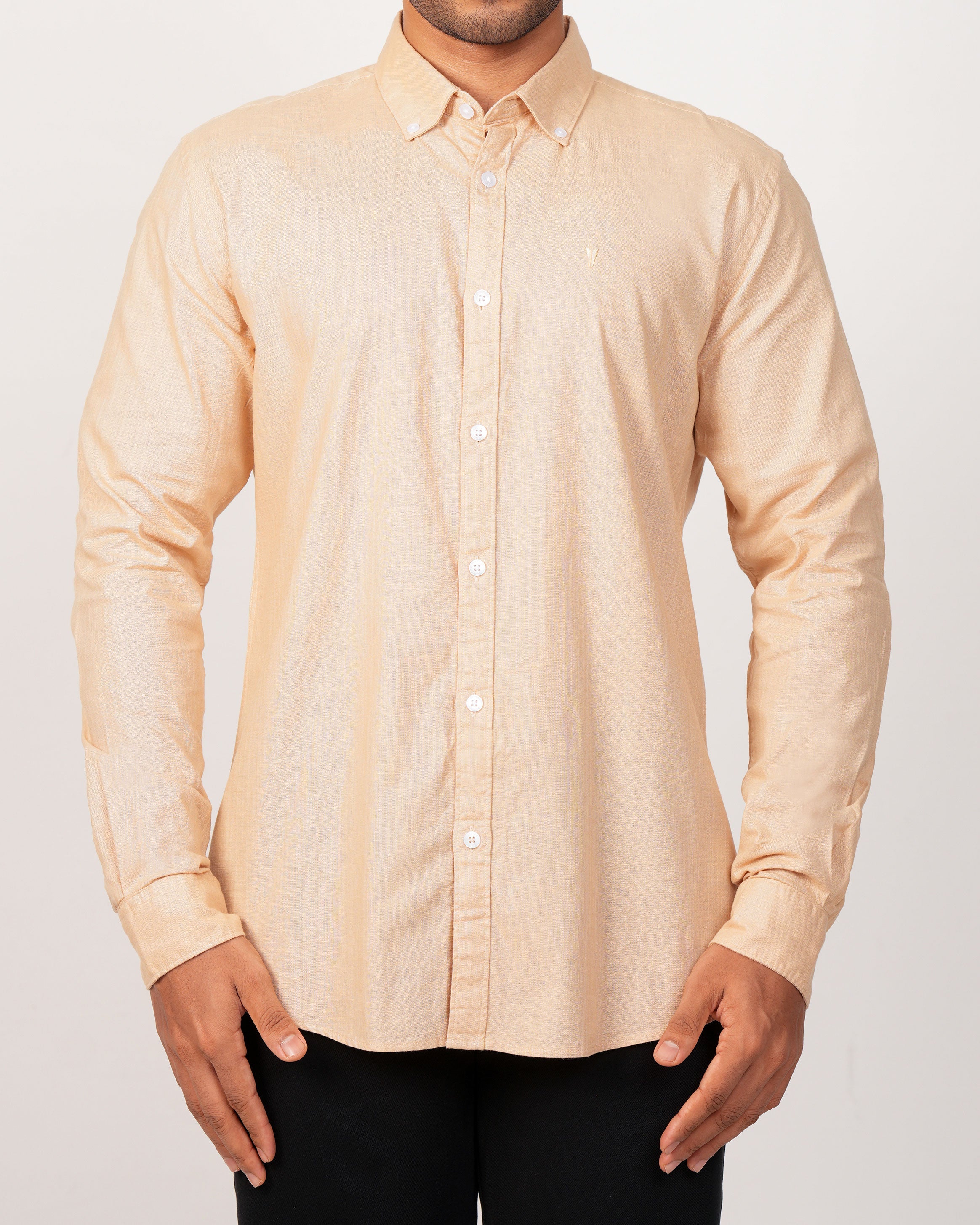 Emerald Active Plain Slim Fit-Beige