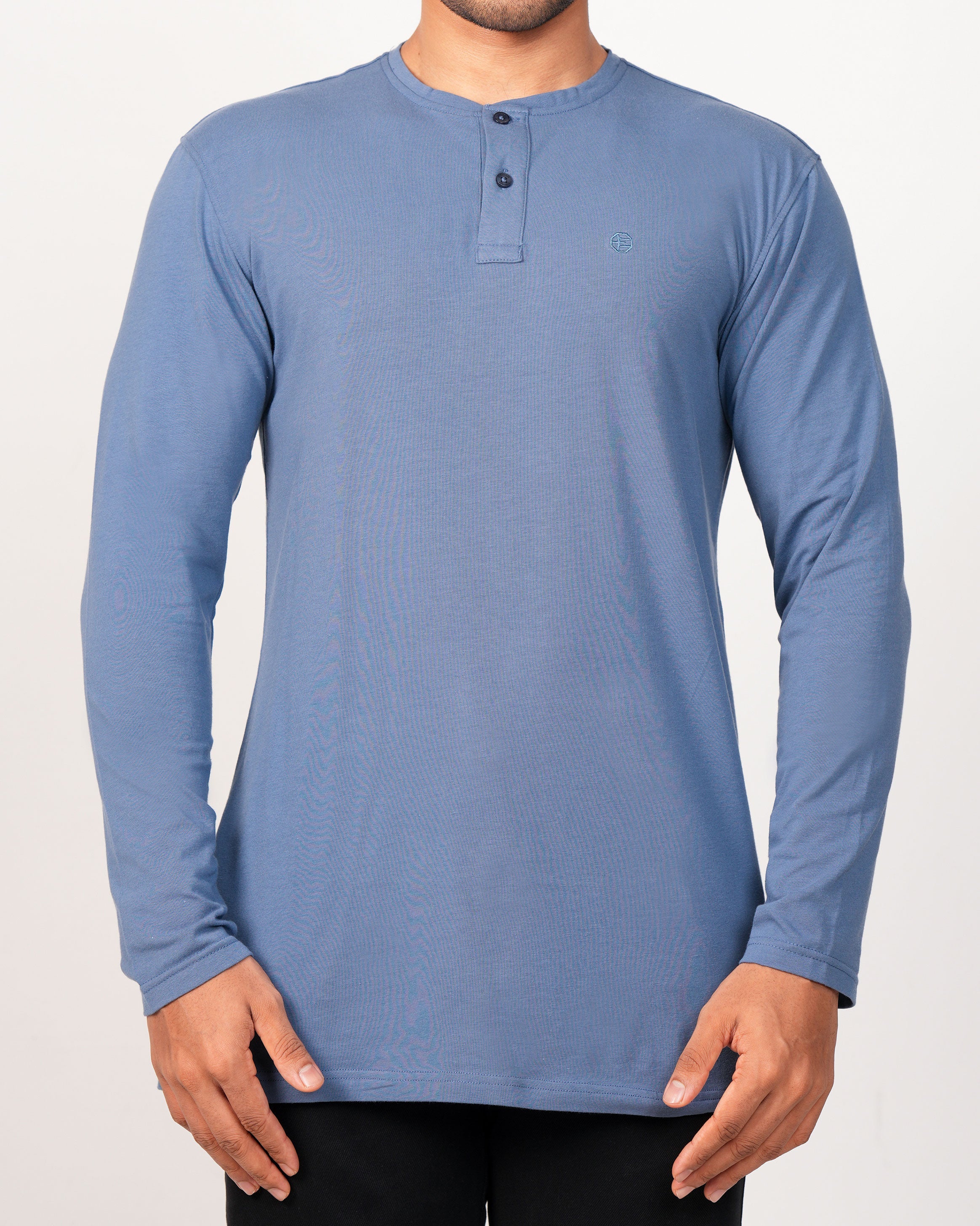 Emerald Henley Plain Slim Fit-True Navy