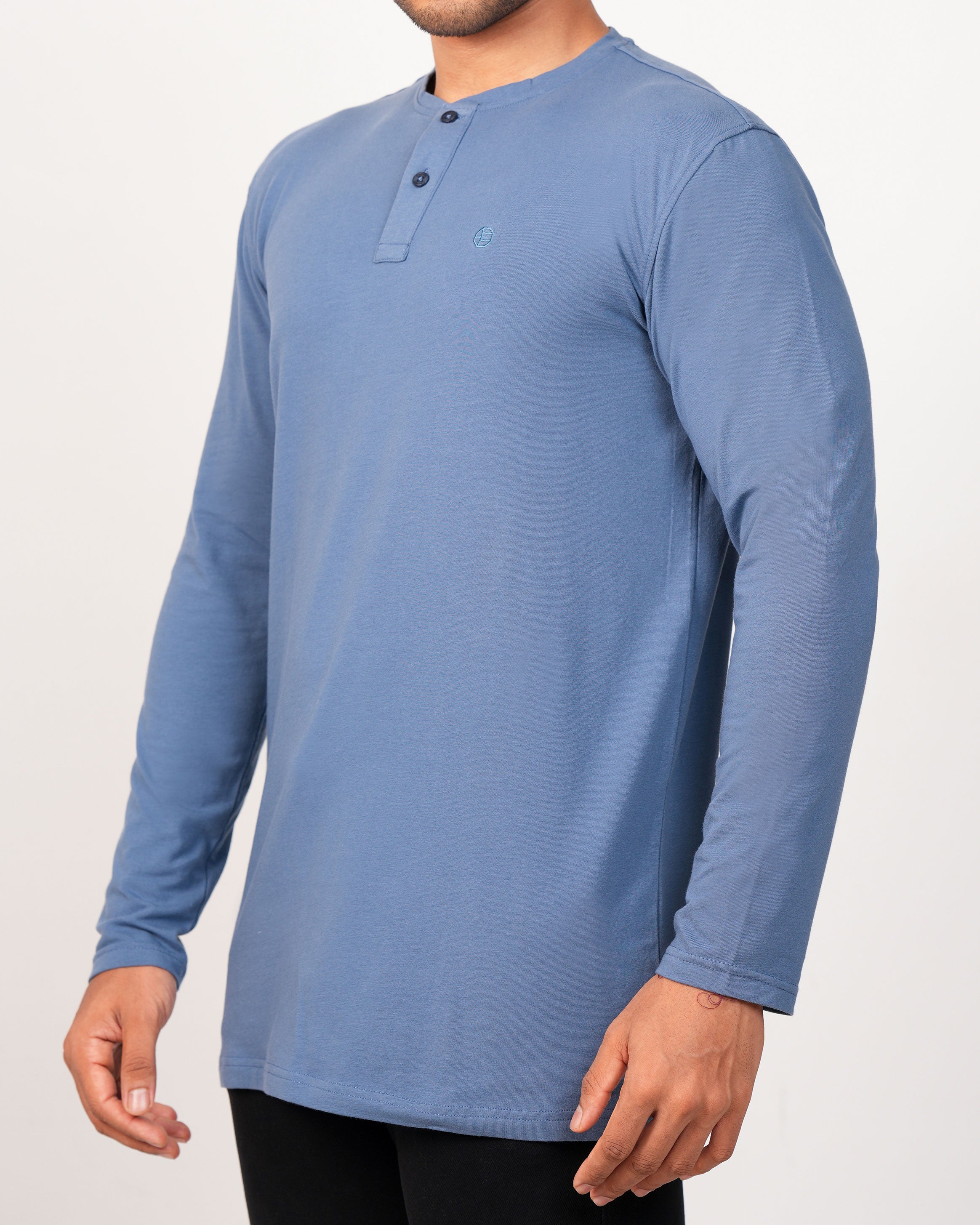 Emerald Henley Plain Slim Fit-True Navy