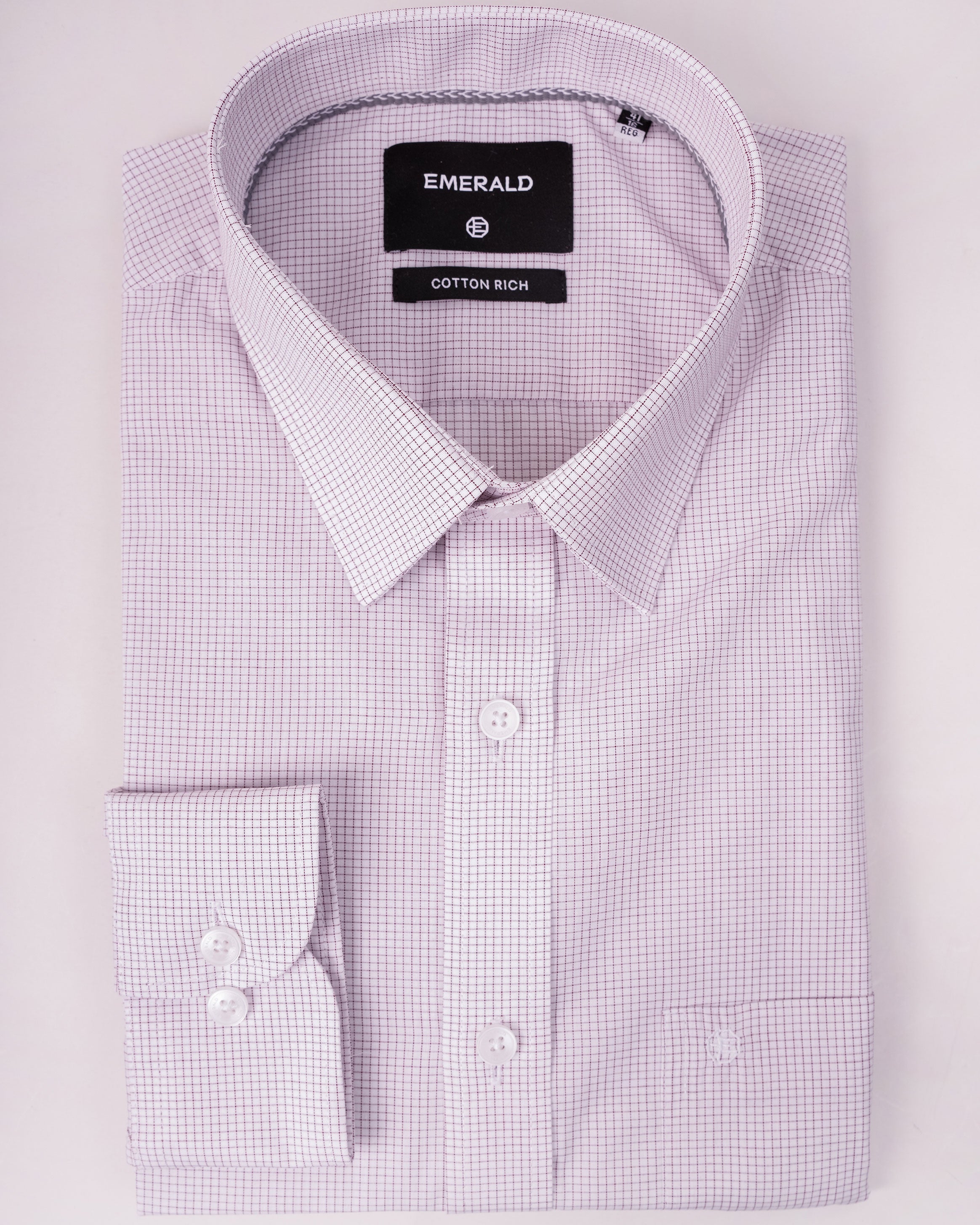 Emerald Corporate Checks Regular Fit - Brown Cinnamon