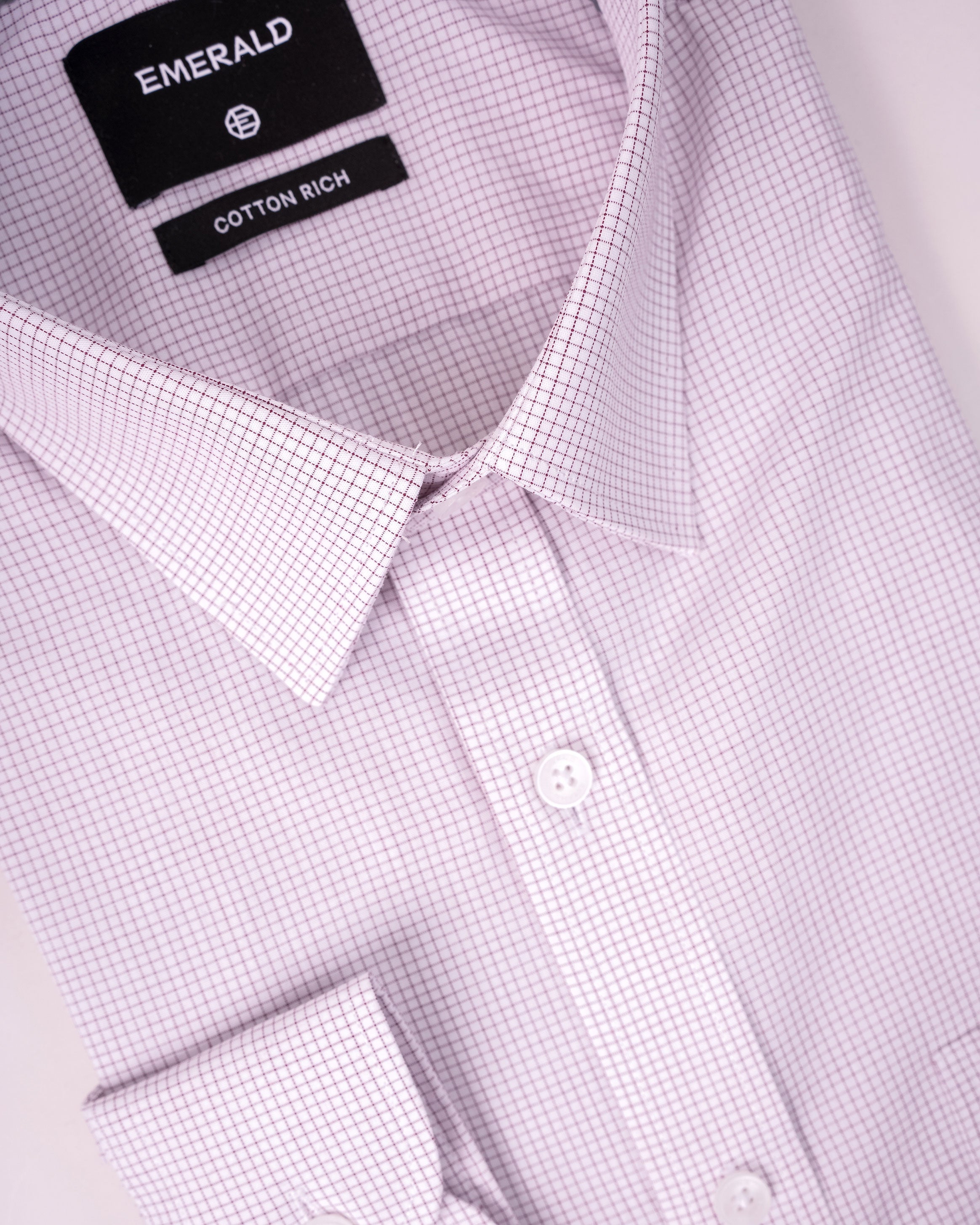 Emerald Corporate Checks Regular Fit - Brown Cinnamon