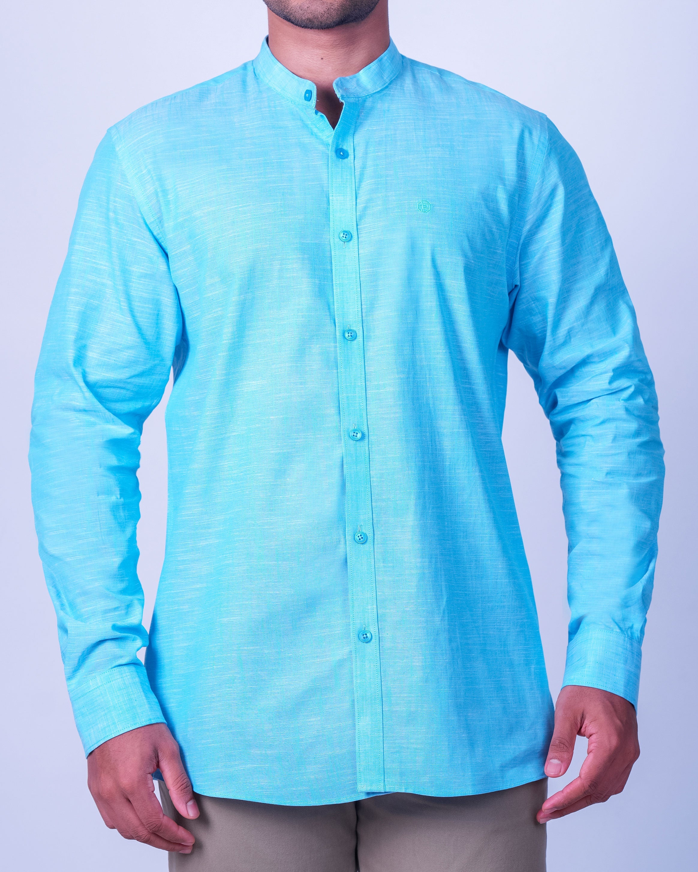 Emerald Casual Plain Slim Fit - Cashmere Blue