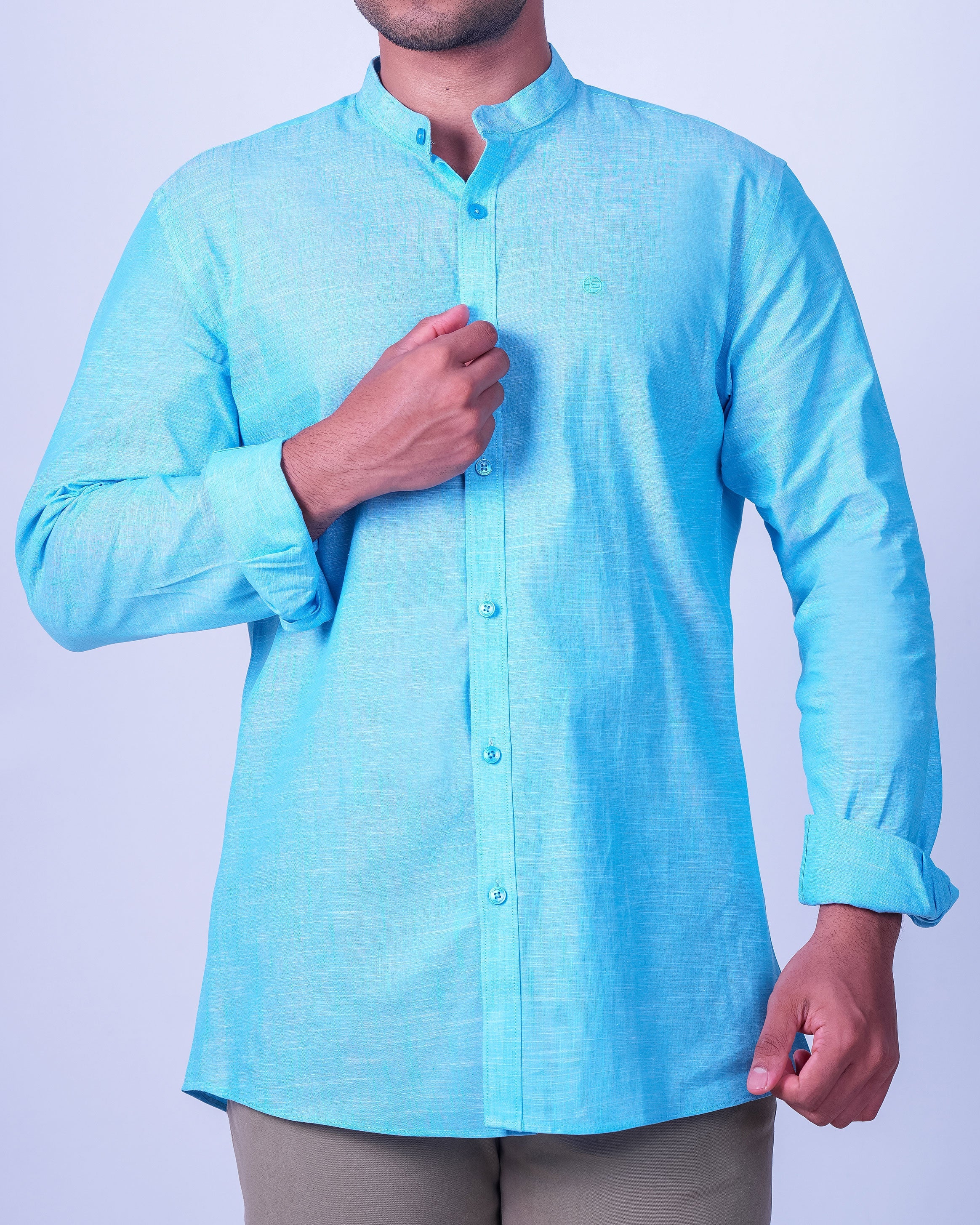 Emerald Casual Plain Slim Fit - Cashmere Blue