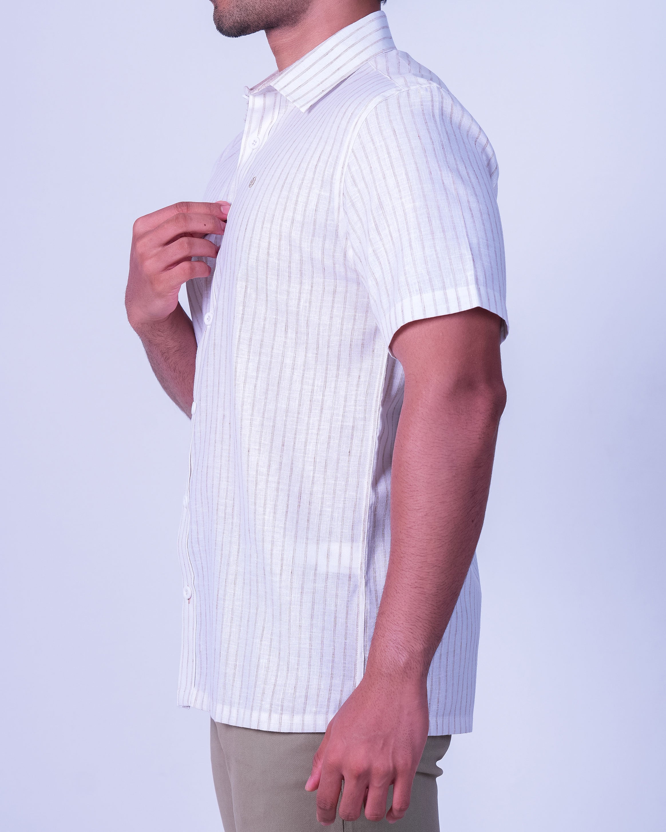 Emerald Casual Linen Looks Regular Fit - Eggnog Brown