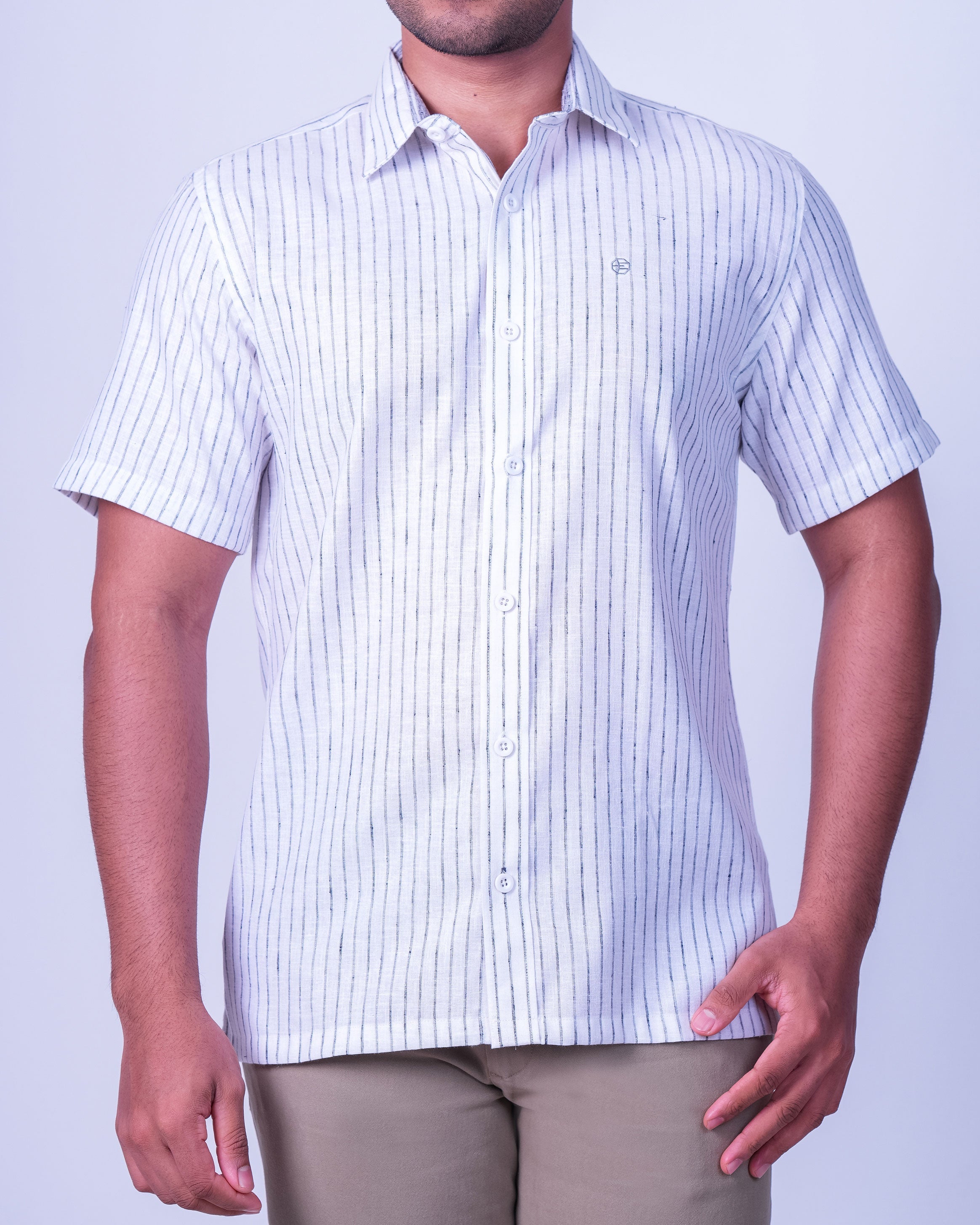 Emerald Casual Linen Looks Regular Fit - White Sand