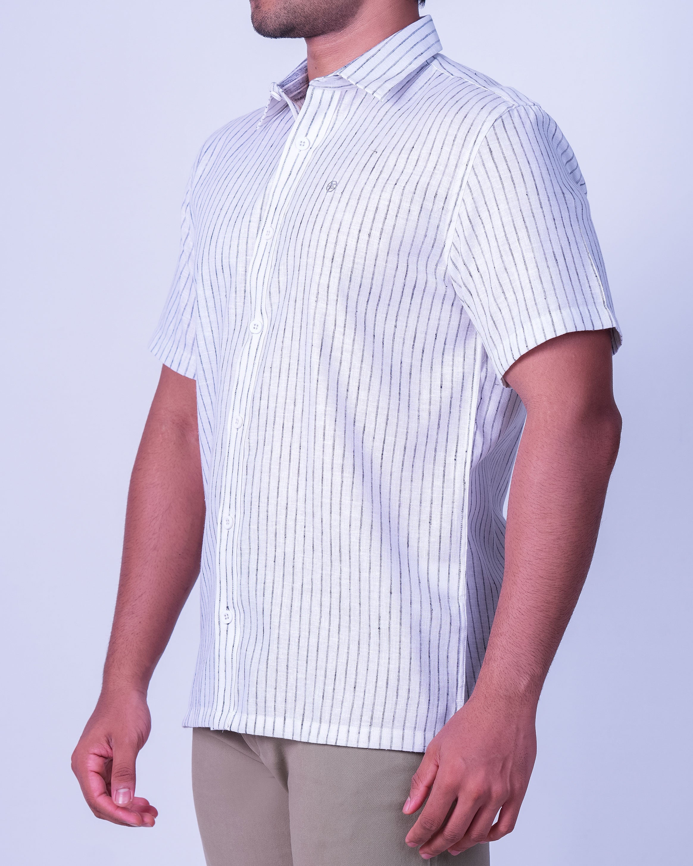 Emerald Casual Linen Looks Regular Fit - White Sand