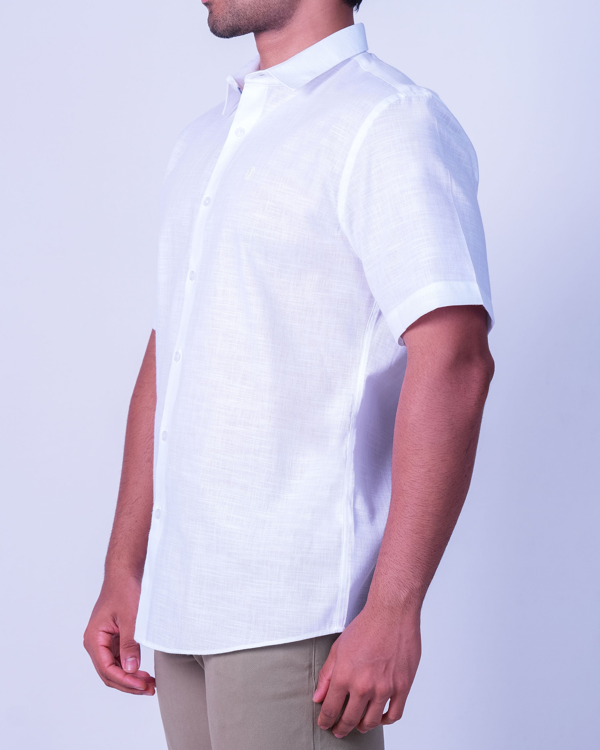 Emerald Casual Linen Looks Slim Fit - White