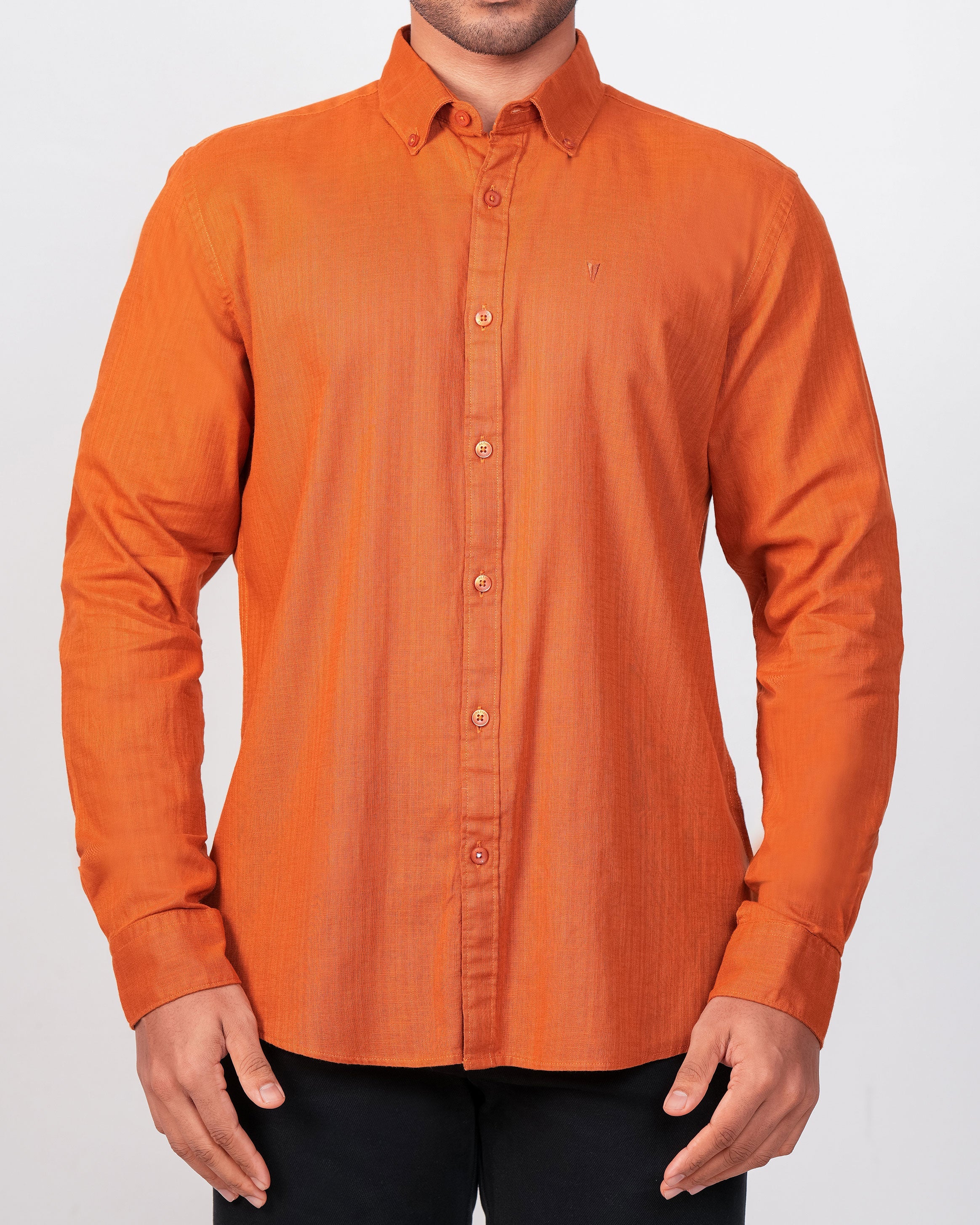 Emerald Active Plain Slim Fit-Bombay Brown