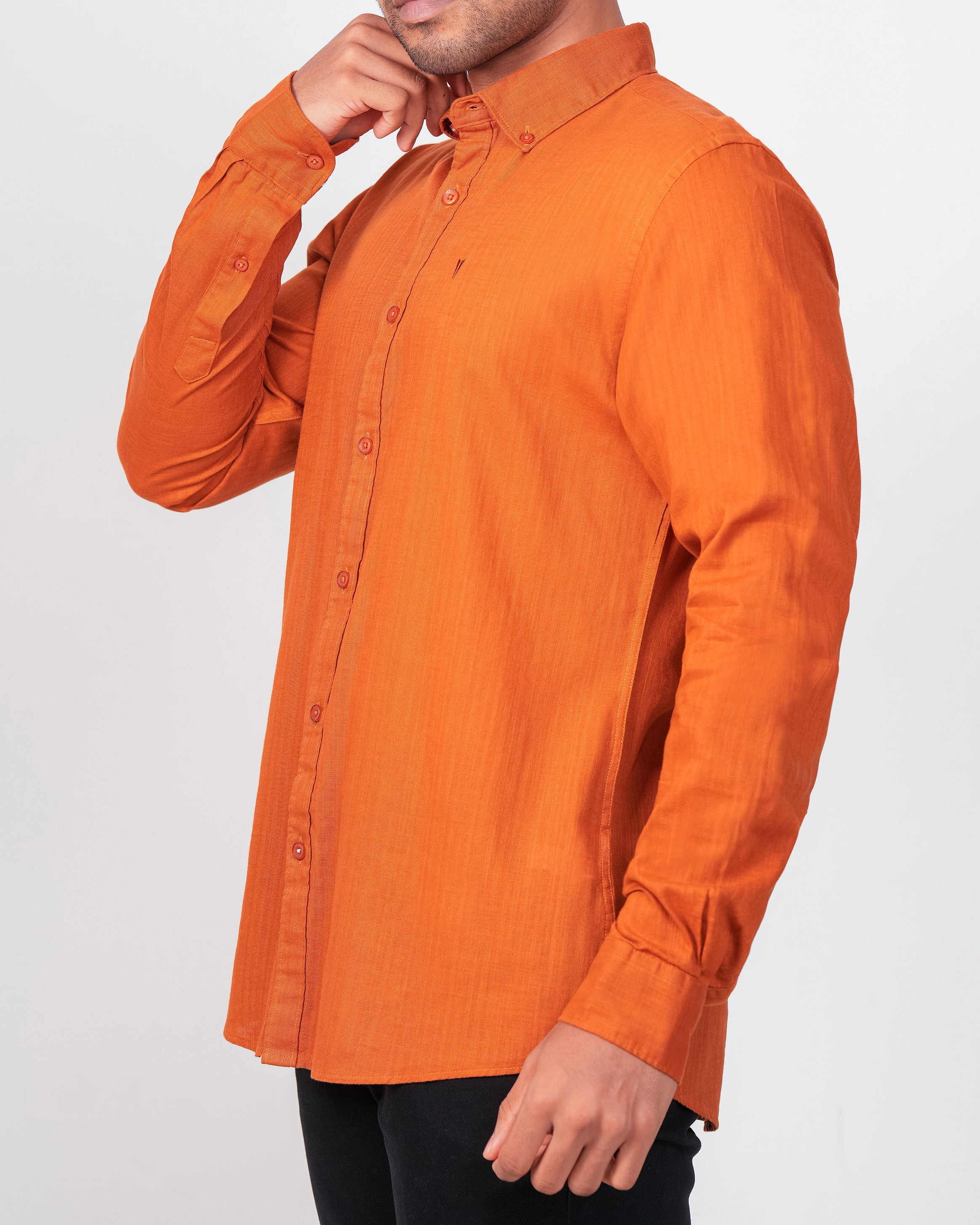 Emerald Active Plain Slim Fit-Bombay Brown