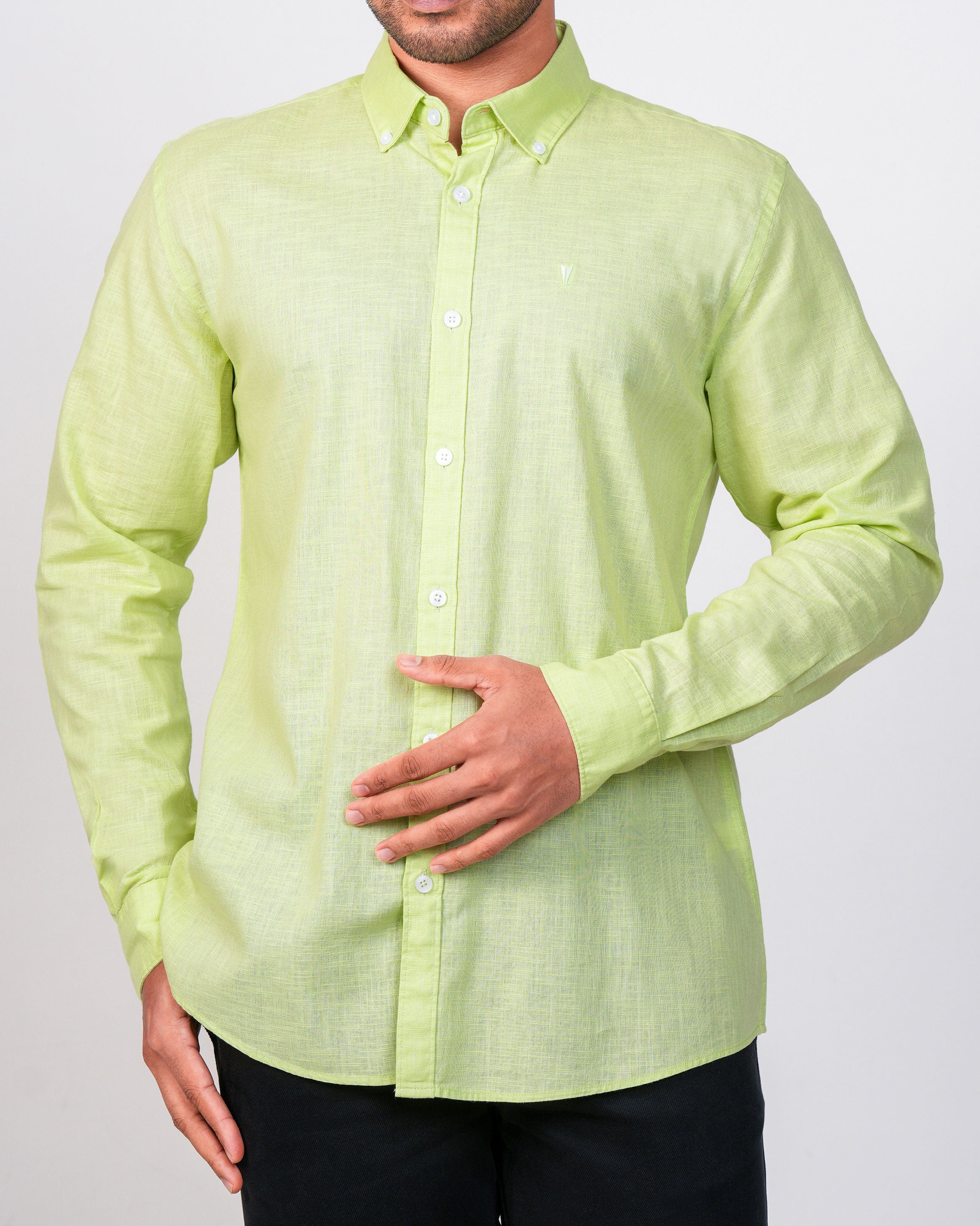 Emerald Active Plain Slim Fit-Shadow Lime