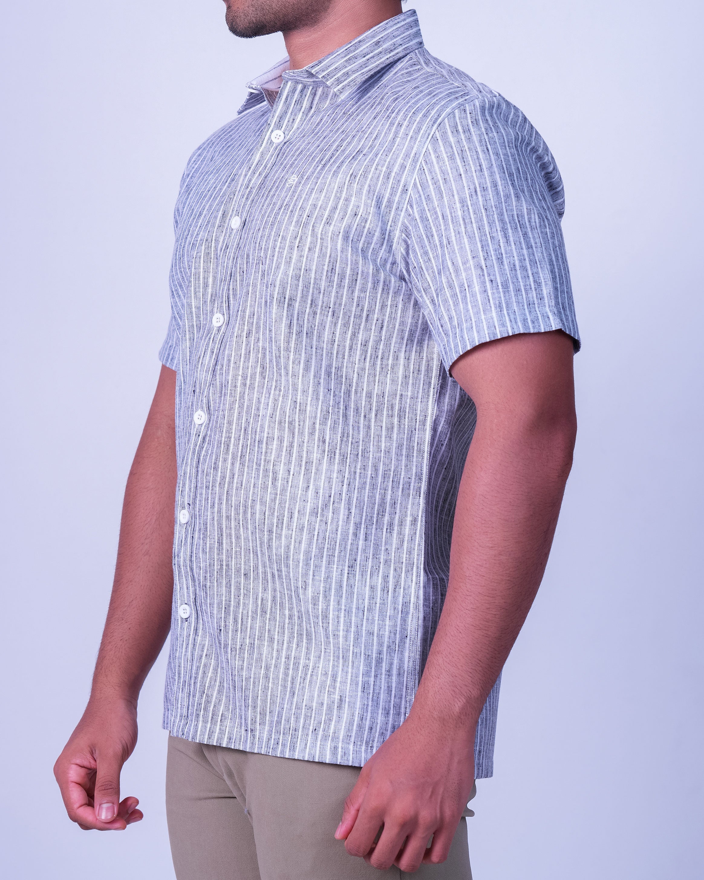 Emerald Casual Linen Looks Regular Fit - Castor Gray