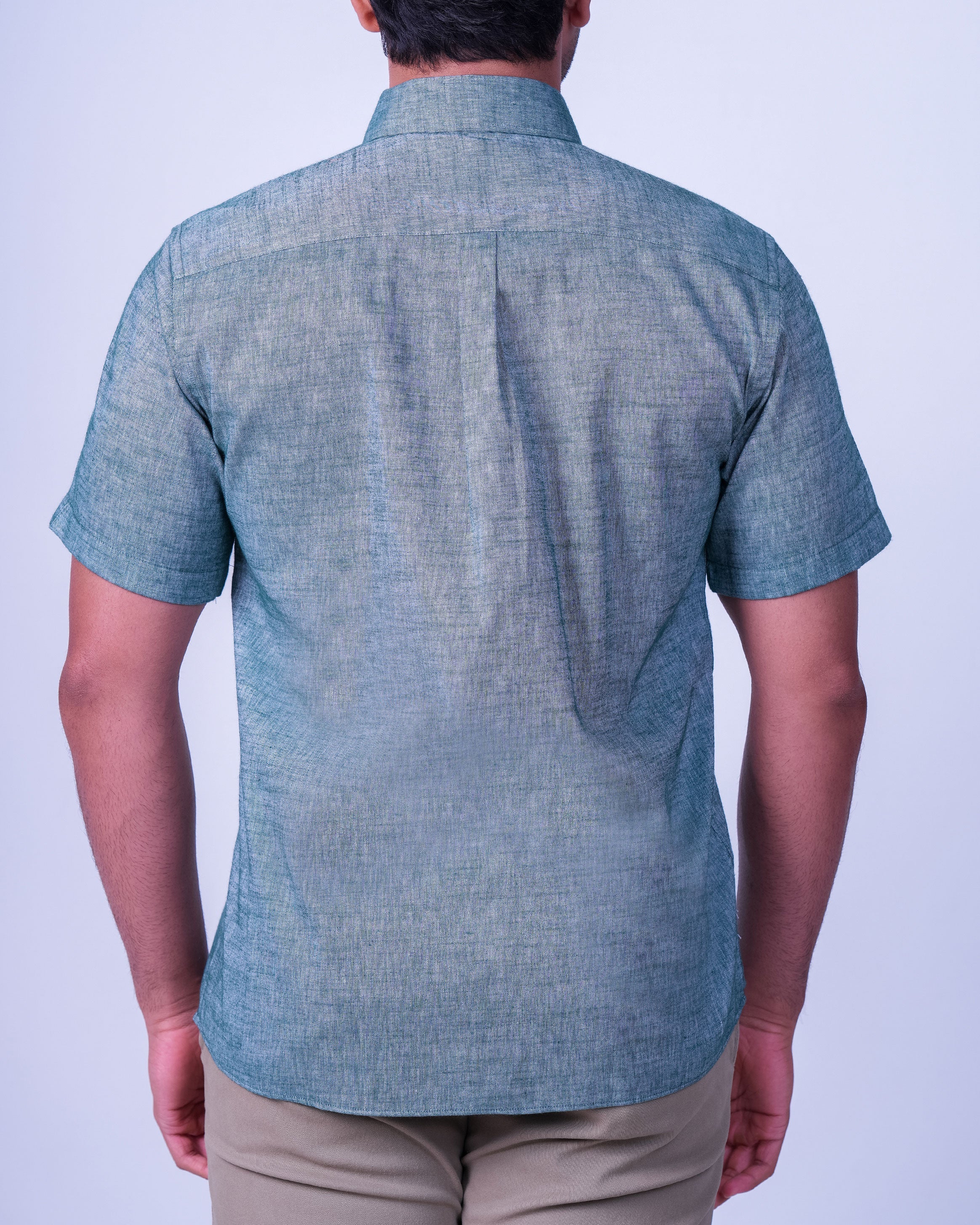 Emerald Casual Linen Looks Regular Fit - Posy Green