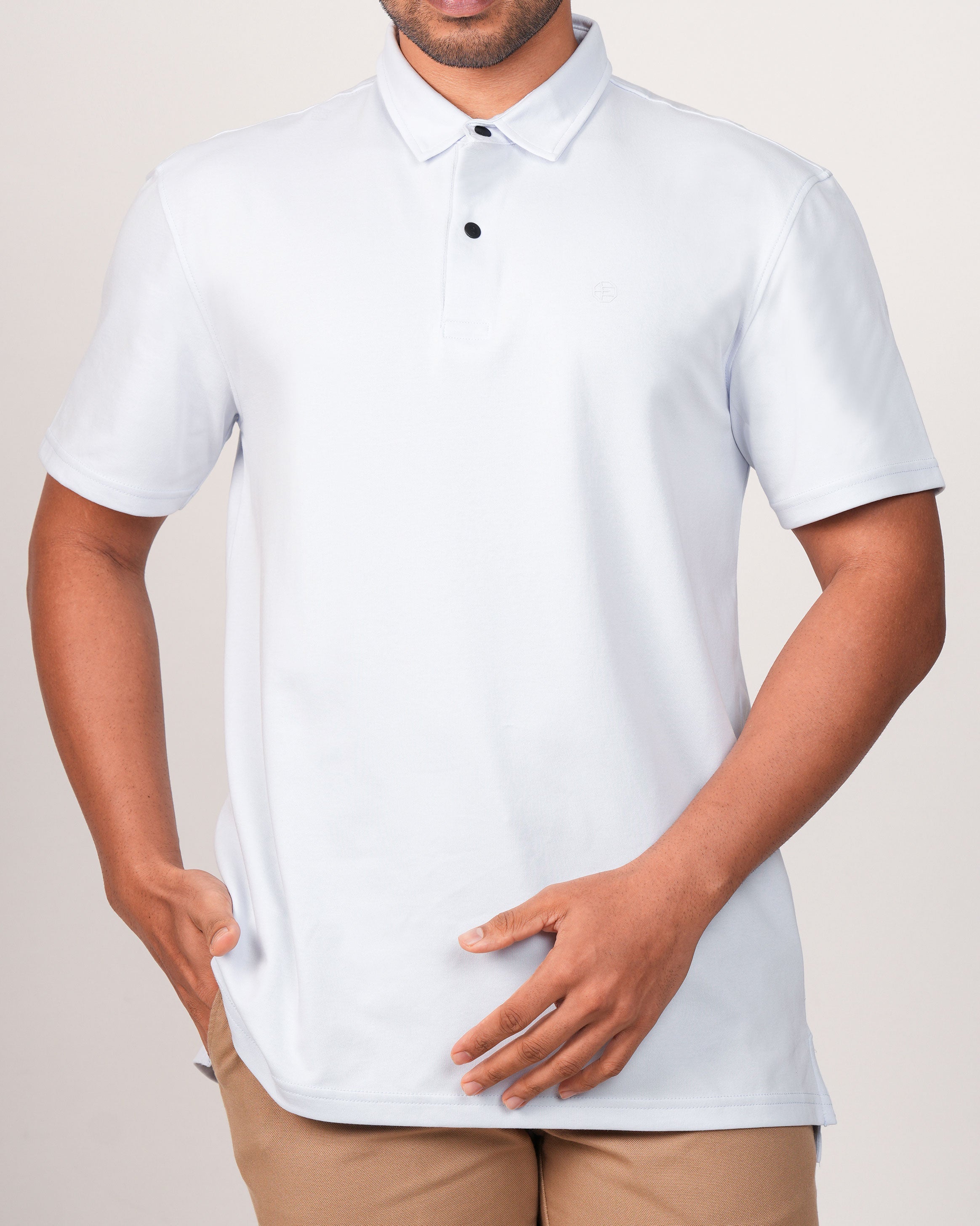Emerald Plain Slim Fit Polo-Baby Blue
