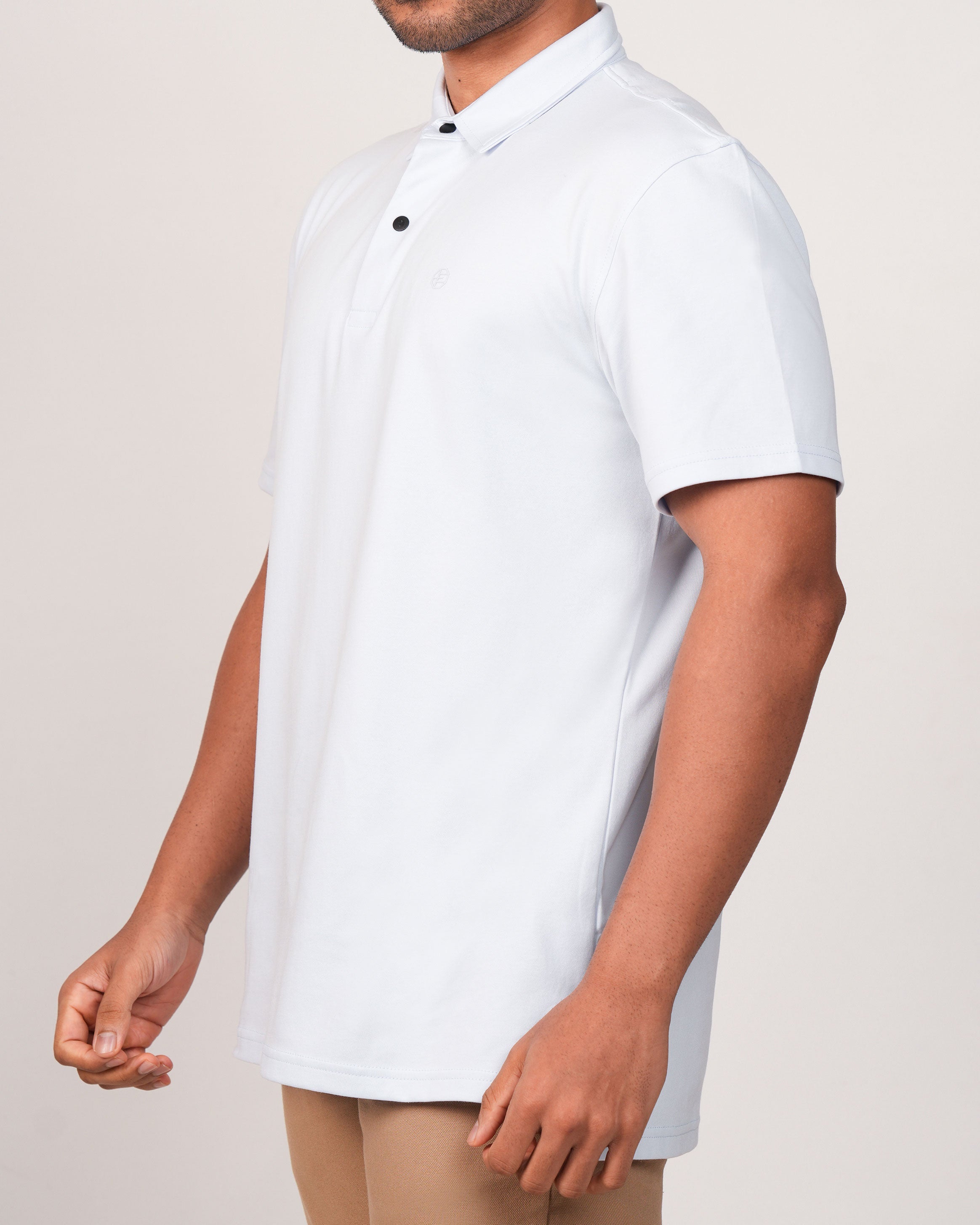 Emerald Plain Slim Fit Polo-Baby Blue