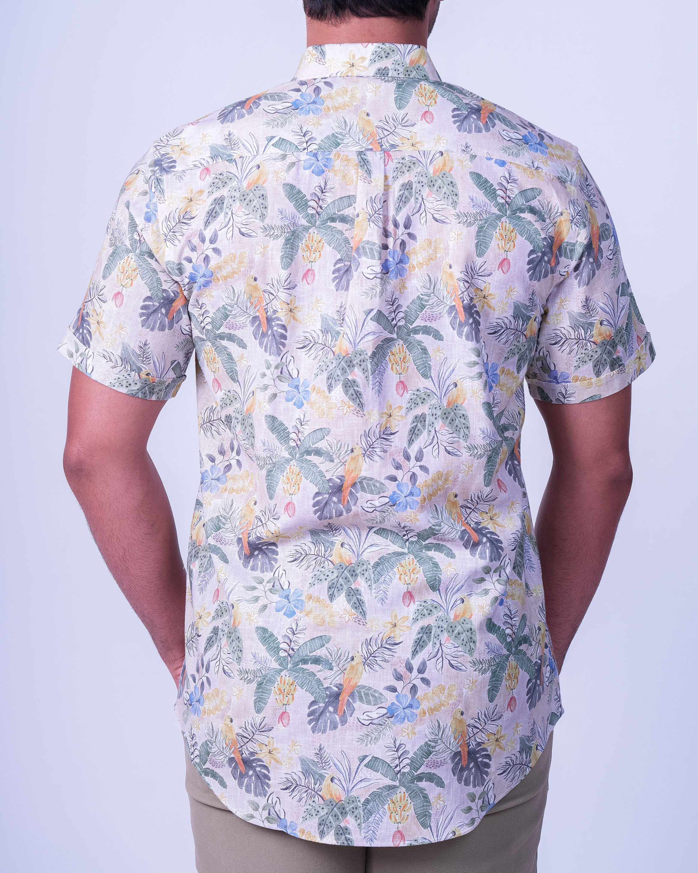 Emerald Casual Printed Regular Fit - Rugby Tan