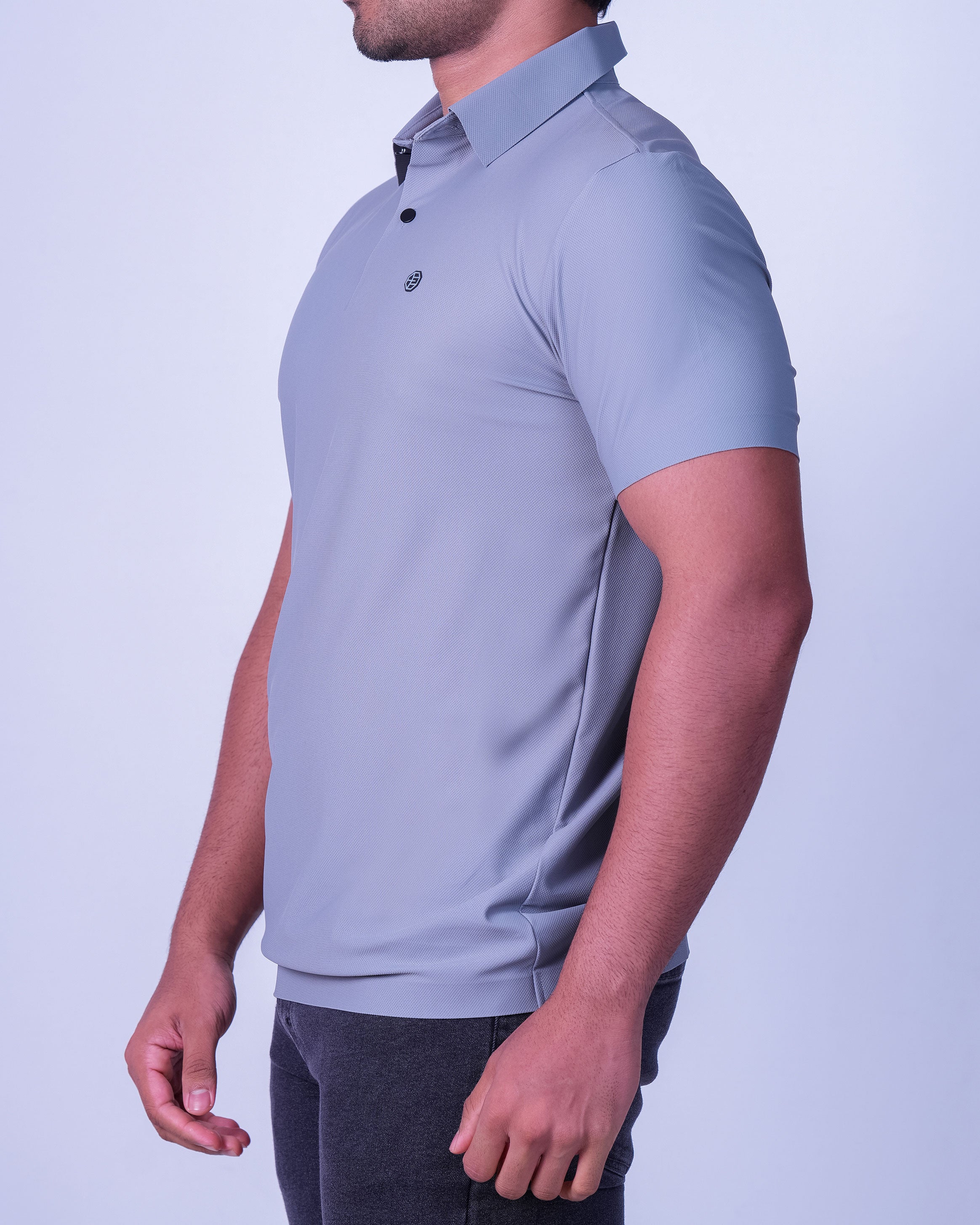 Emerald Polo Dobby Slim Fit - Charcoal