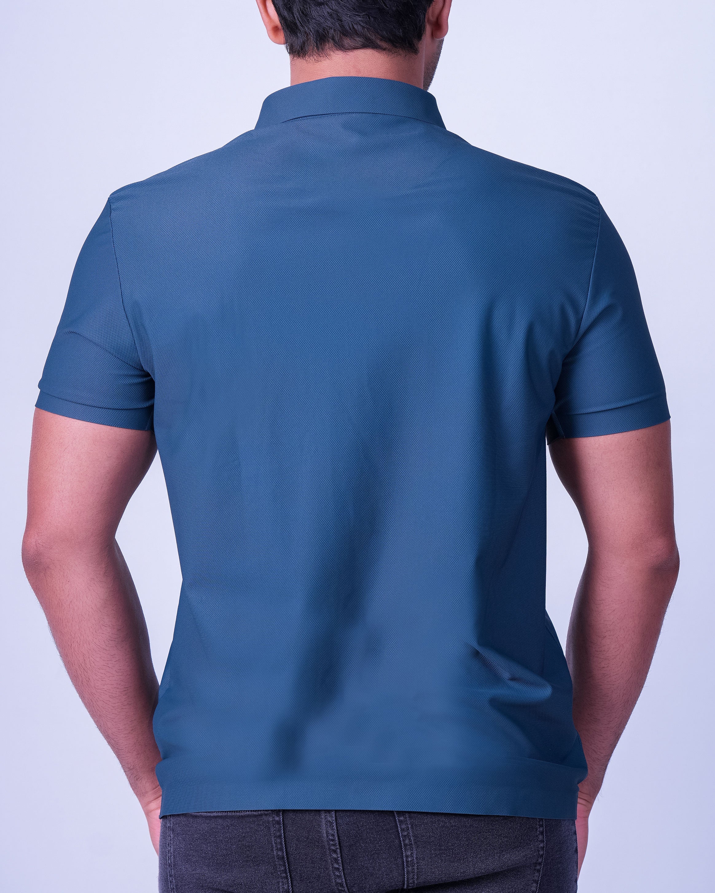 Emerald Polo Dobby Slim Fit - Mallard Blue