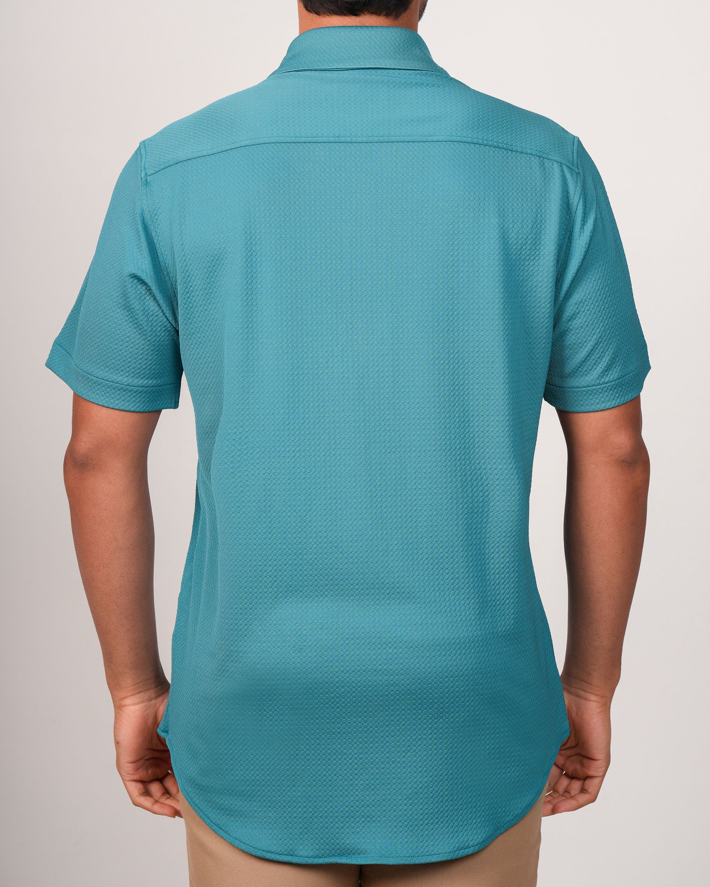Emerald Casual Jacquard Regular Fit-Pepper Green