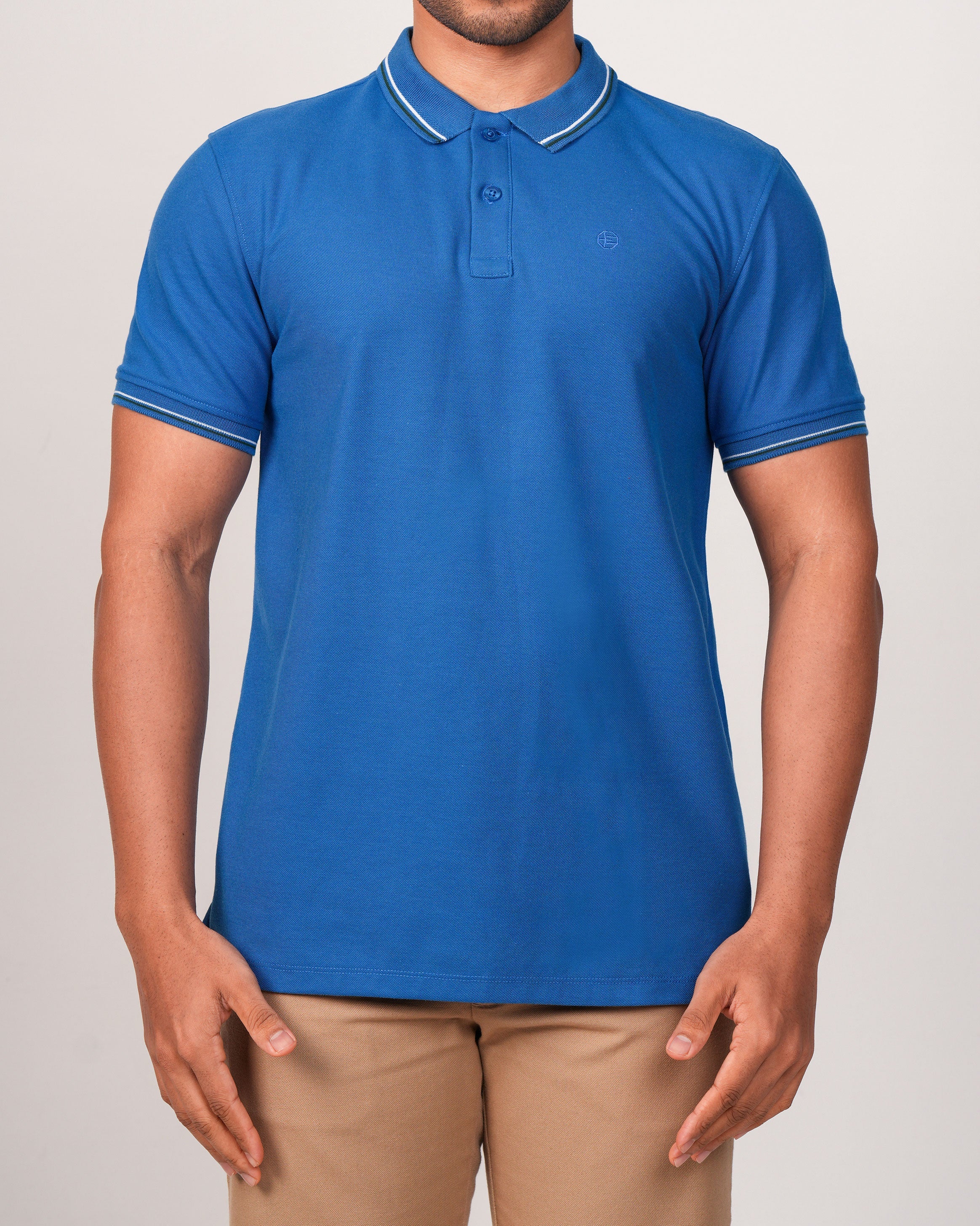 Emerald Plain Polo-Estate Blue