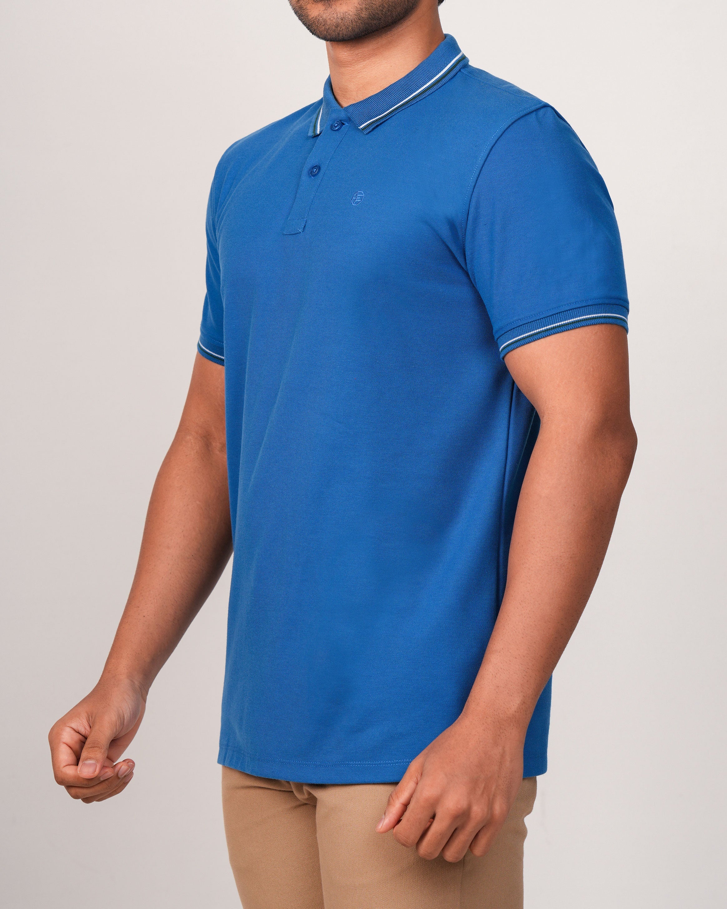 Emerald Plain Polo-Estate Blue