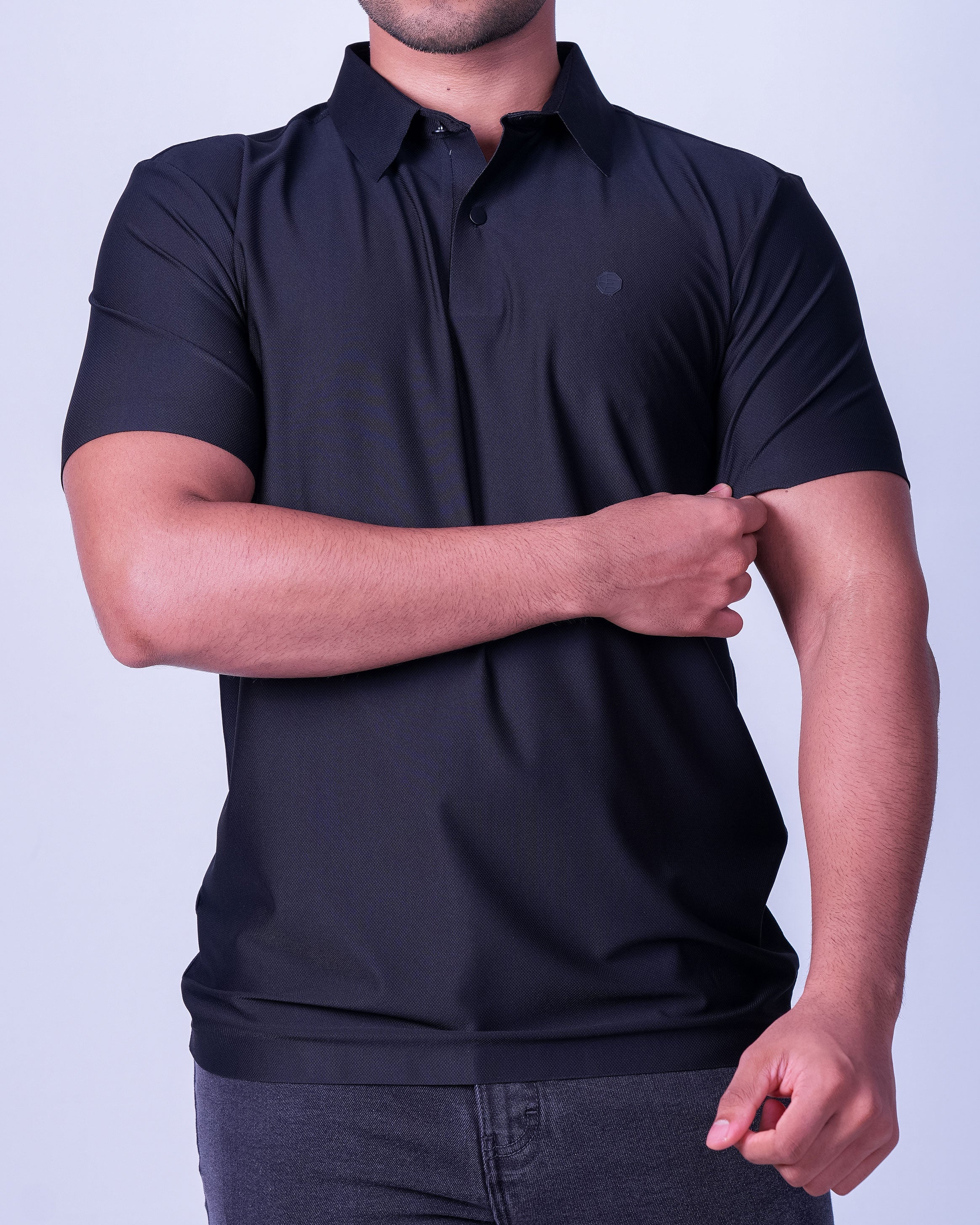 Emerald Polo Dobby Slim Fit - Black Inck