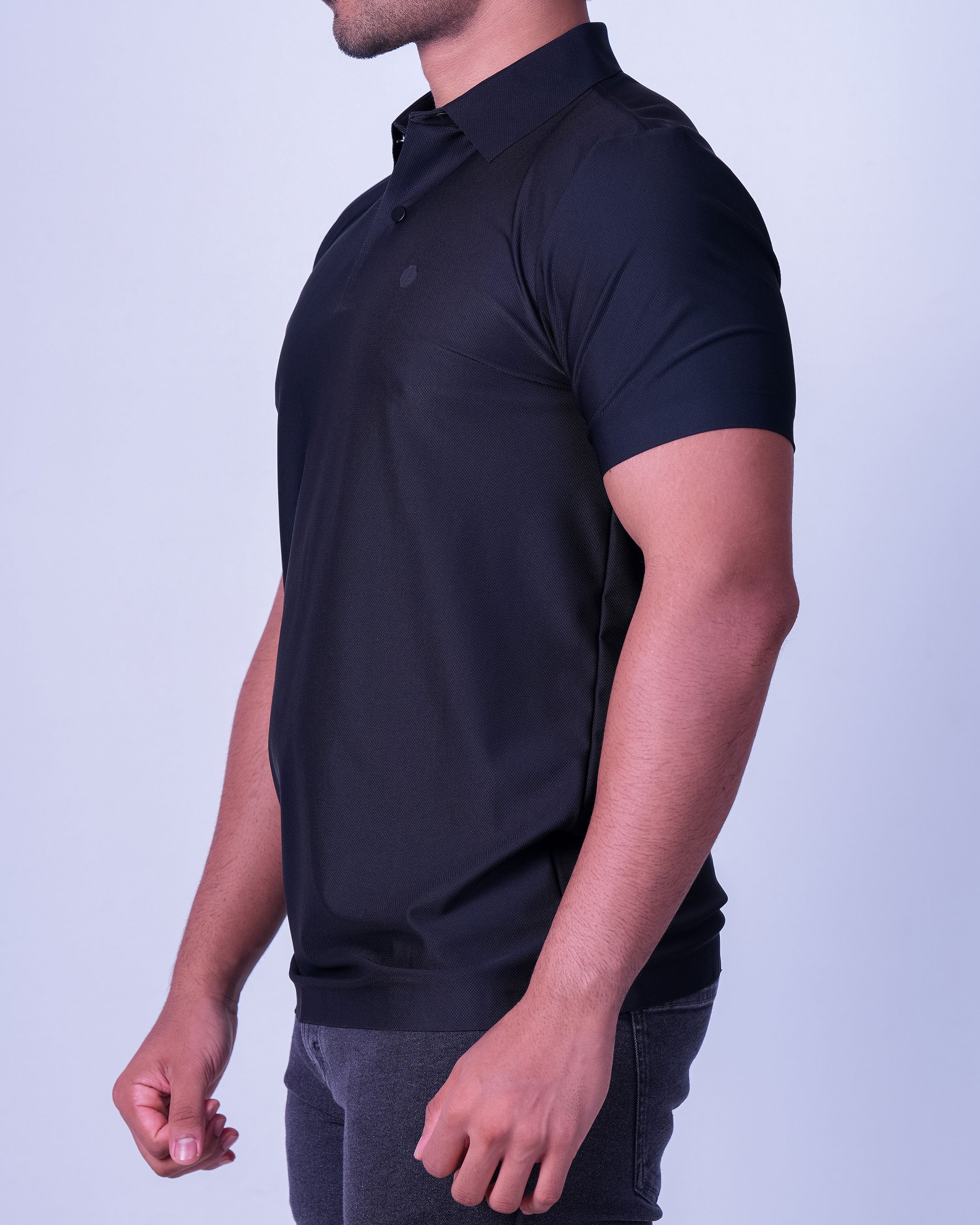 Emerald Polo Dobby Slim Fit - Black Inck