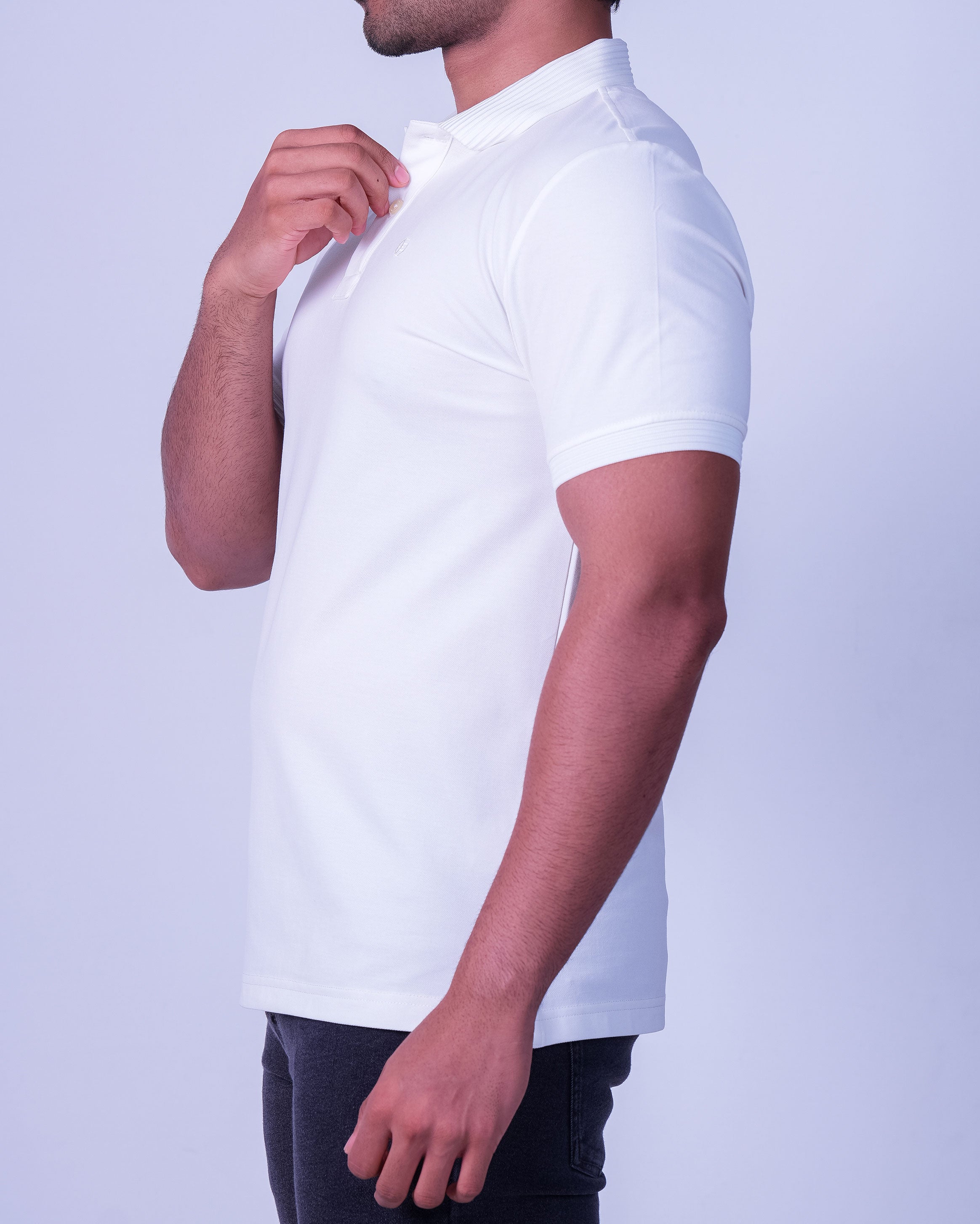Emerald Polo Plain Slim Fit - White