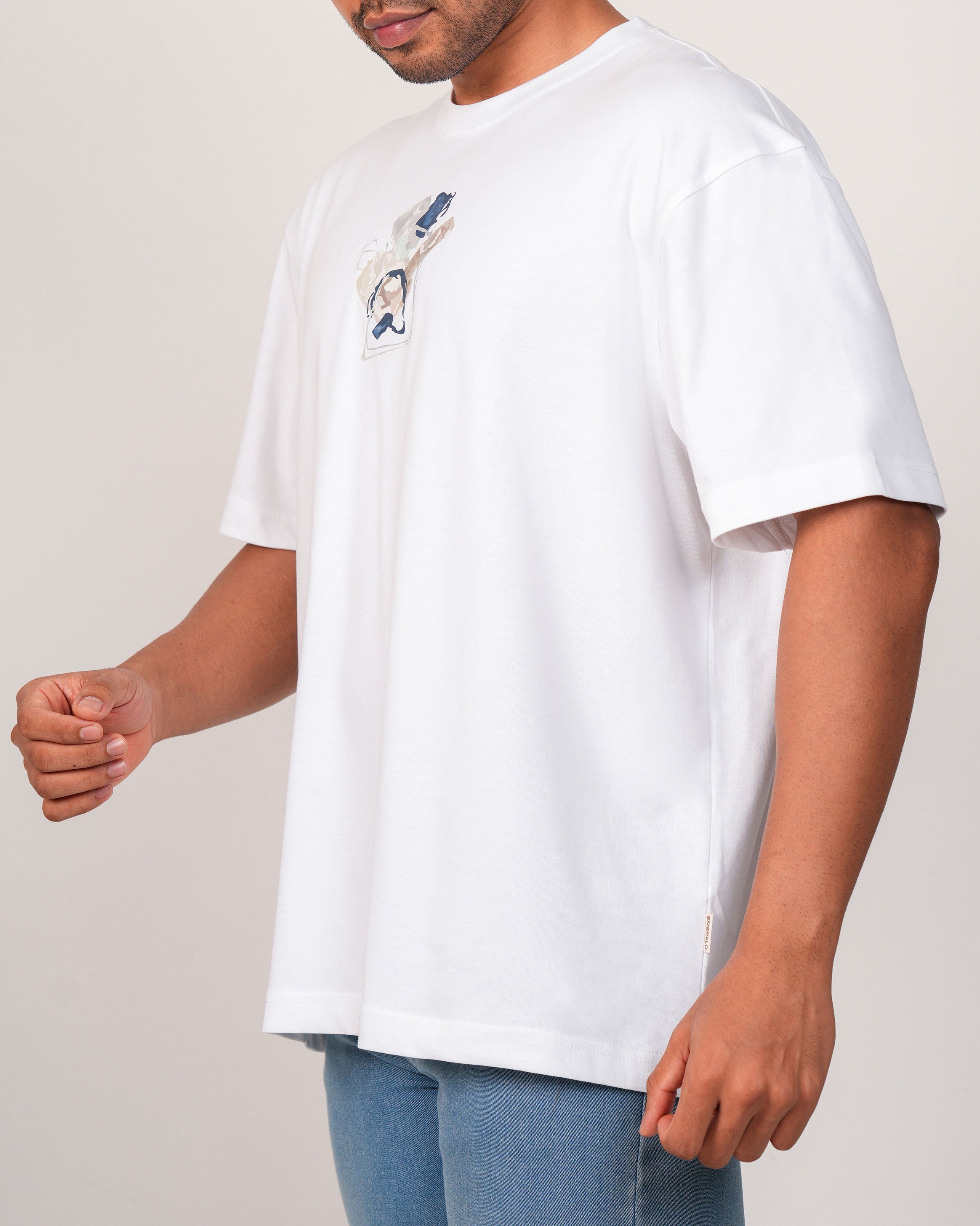 Emerald Oversized Crew Neck Tee-Snow White