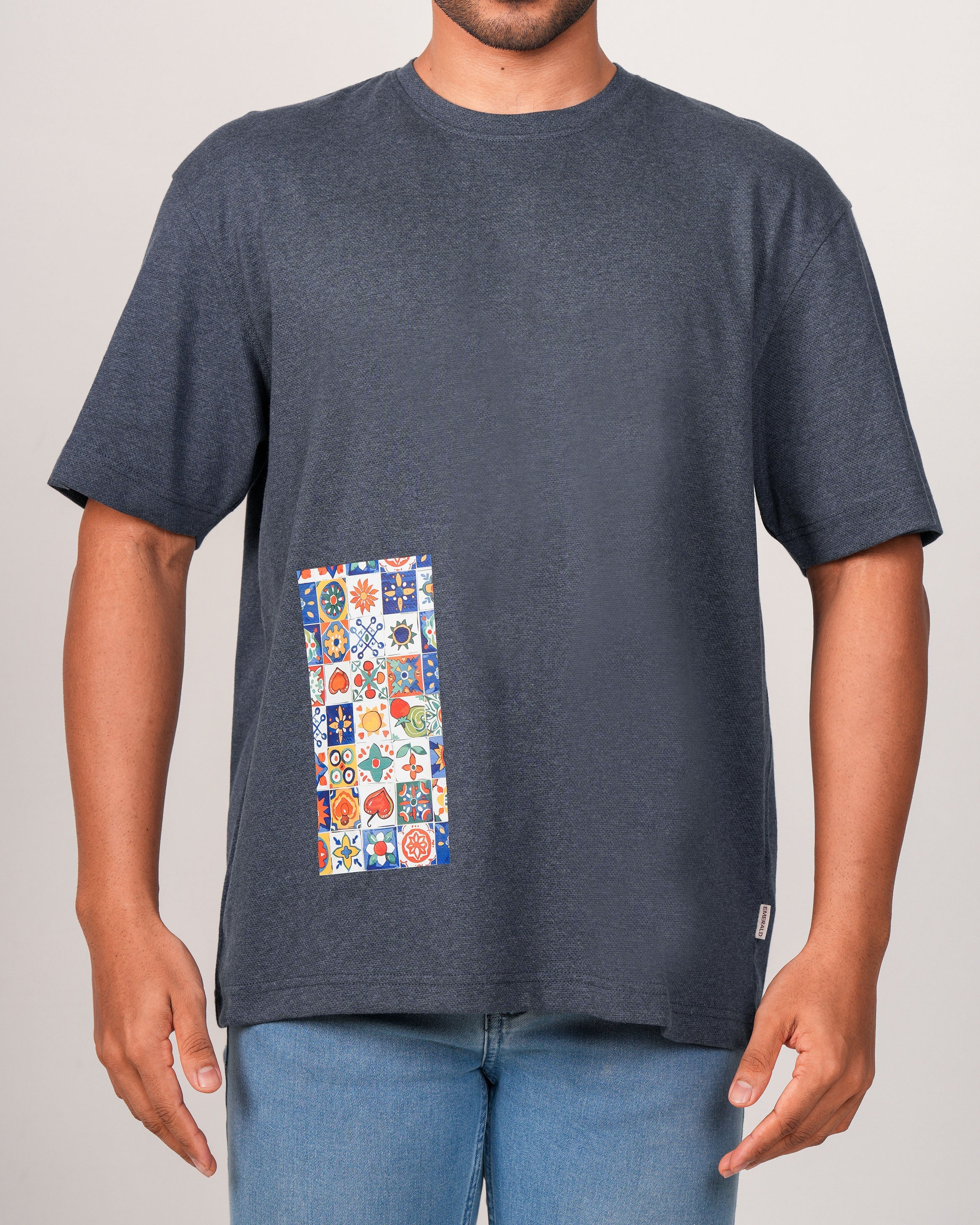 Emerald Oversized Crew Neck Tee-Ashley Blue
