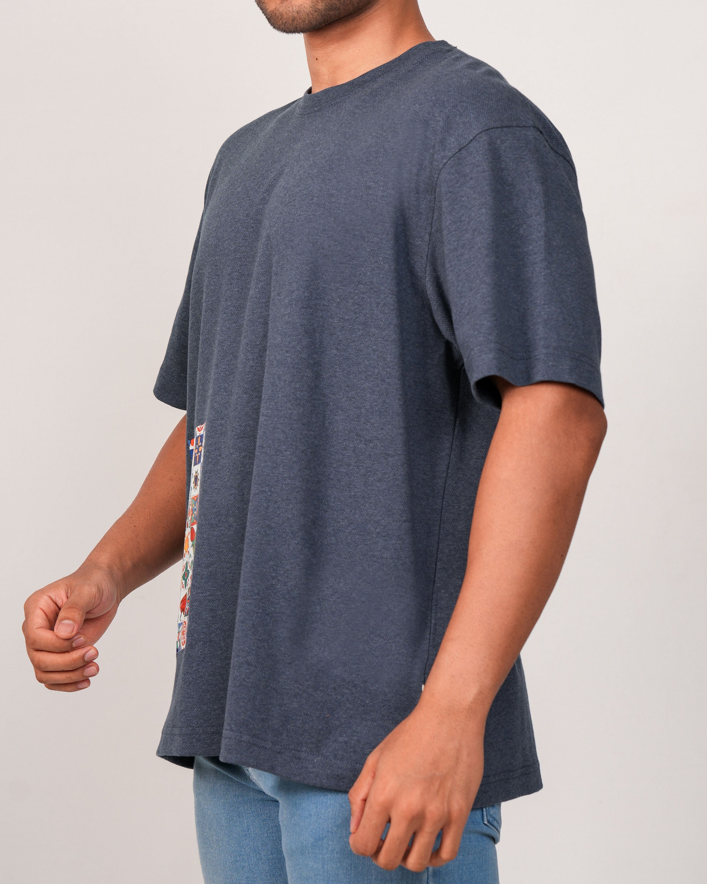 Emerald Oversized Crew Neck Tee-Ashley Blue