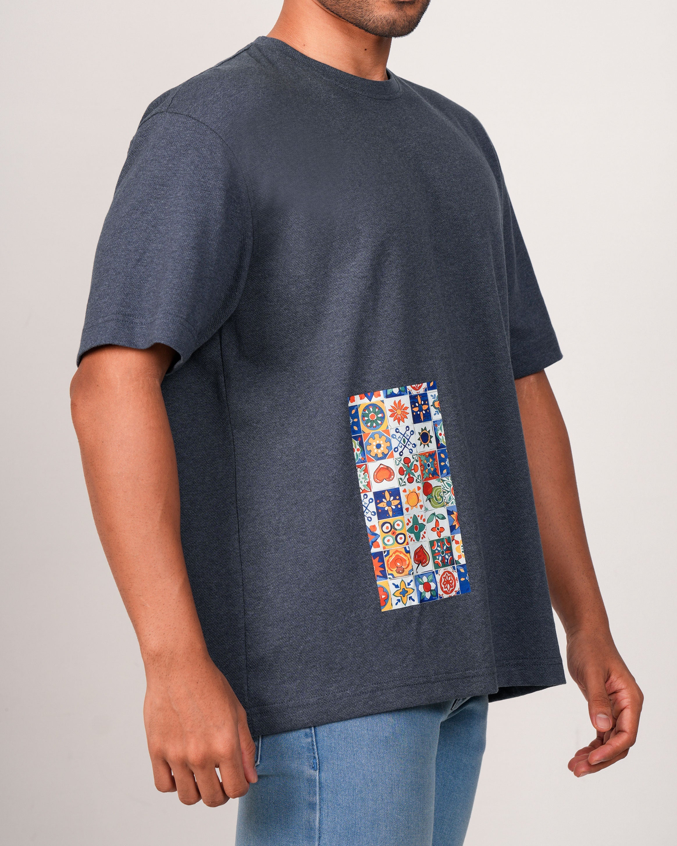 Emerald Oversized Crew Neck Tee-Ashley Blue