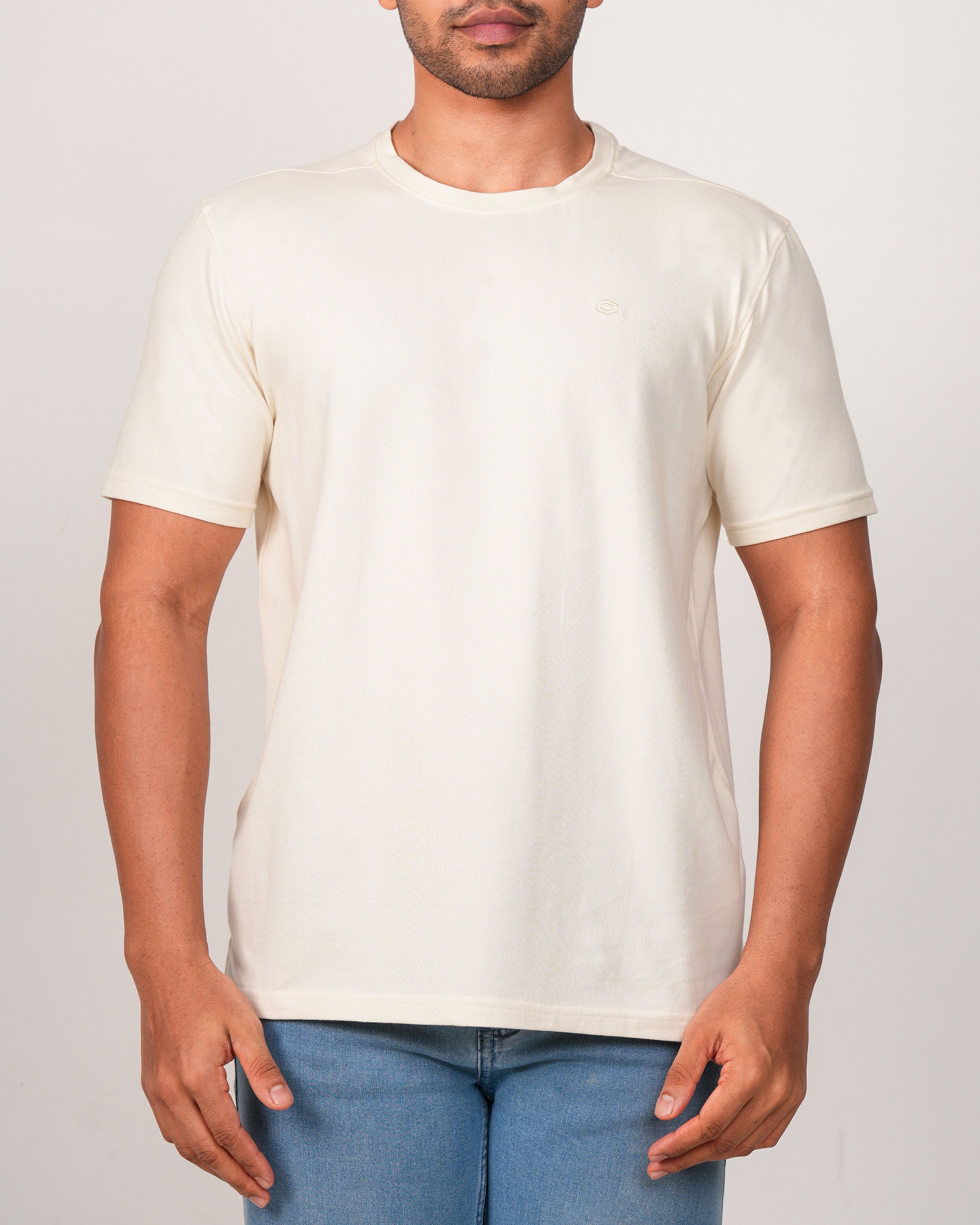 Emerald Crew Neck Trangel Shoulder Tee-Lemon Chrome