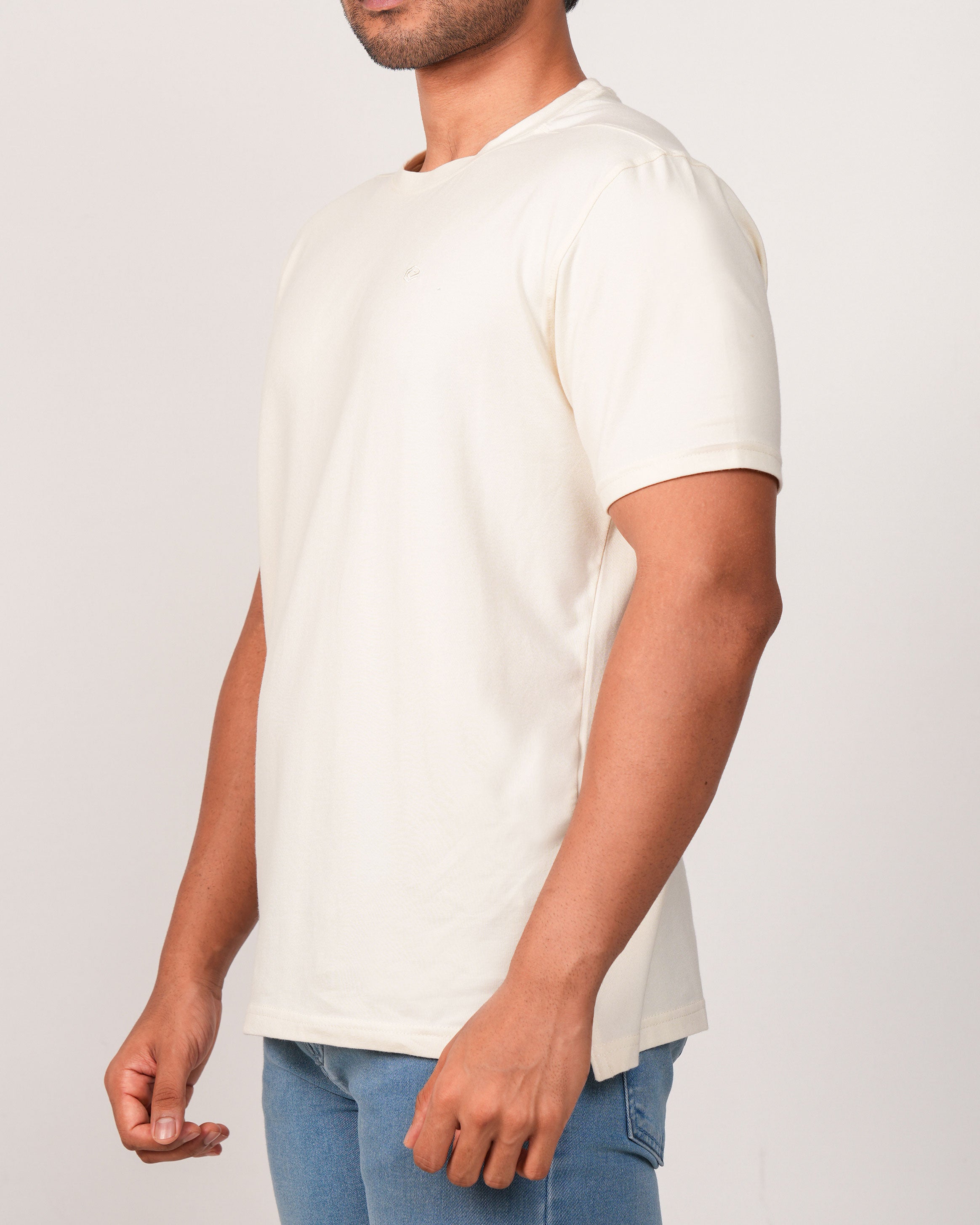 Emerald Crew Neck Trangel Shoulder Tee-Lemon Chrome