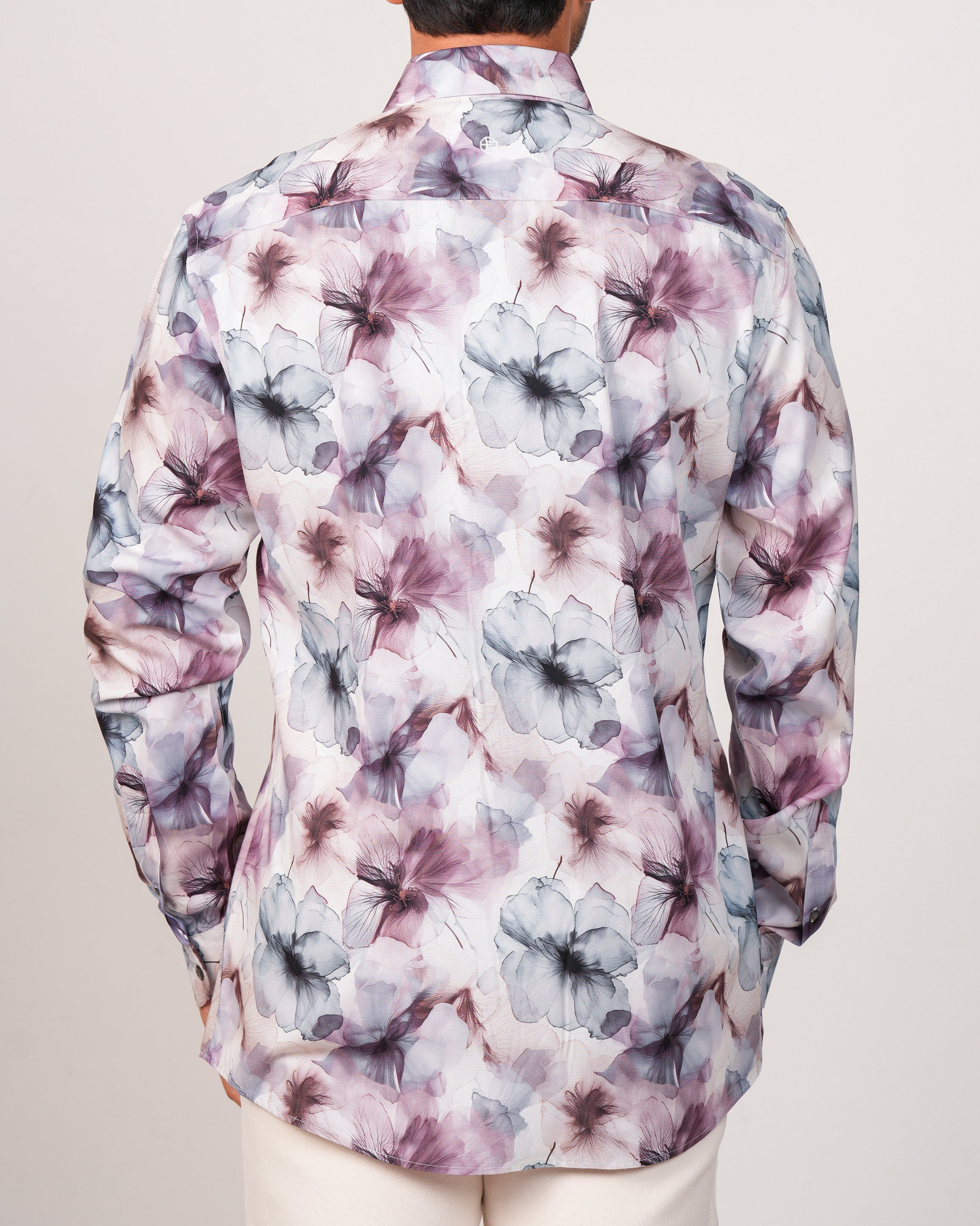 Emerald Casual printed Slim Fit-Boysenberry