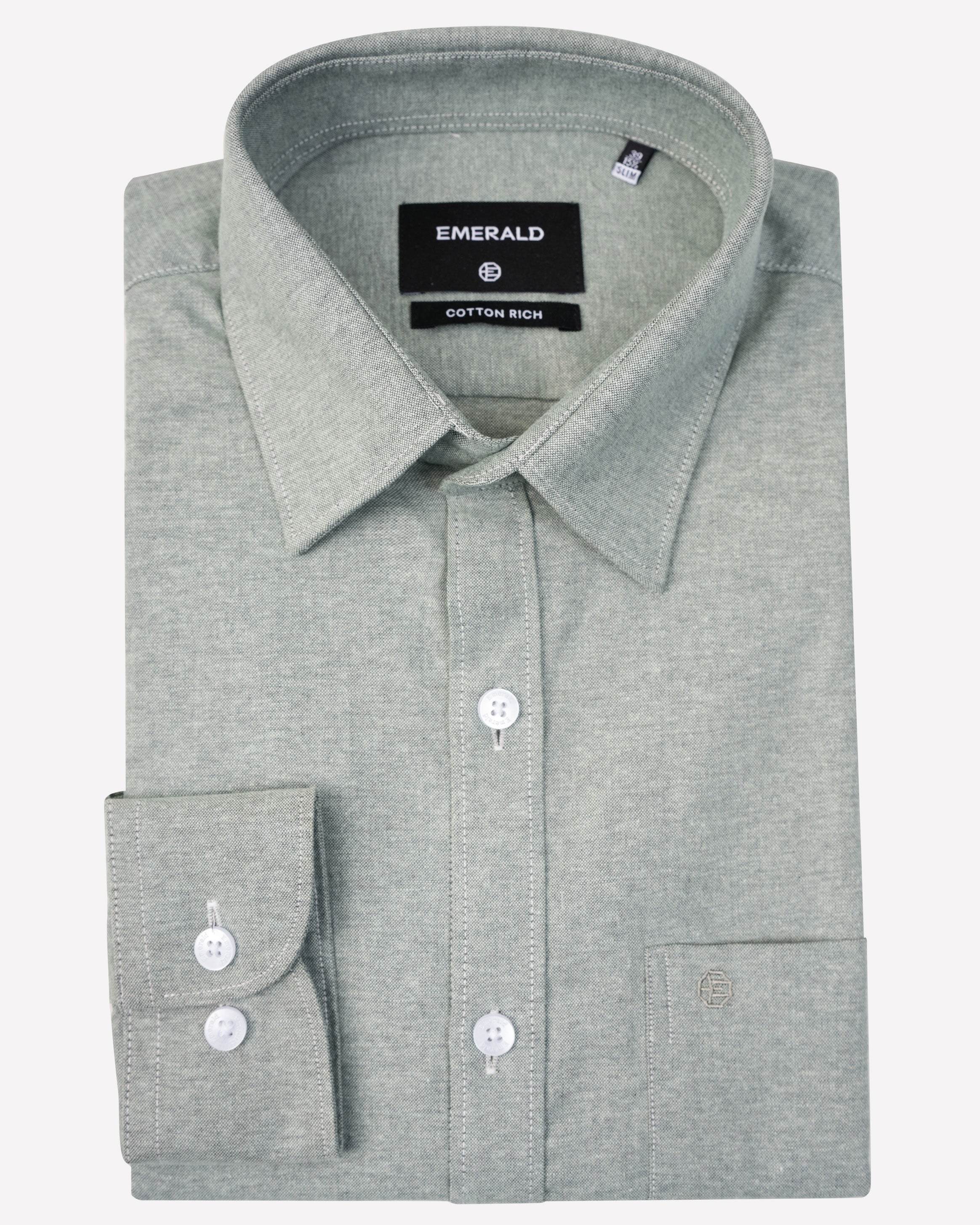 Emerald Formal Plain Slim Fit-Hedge Green