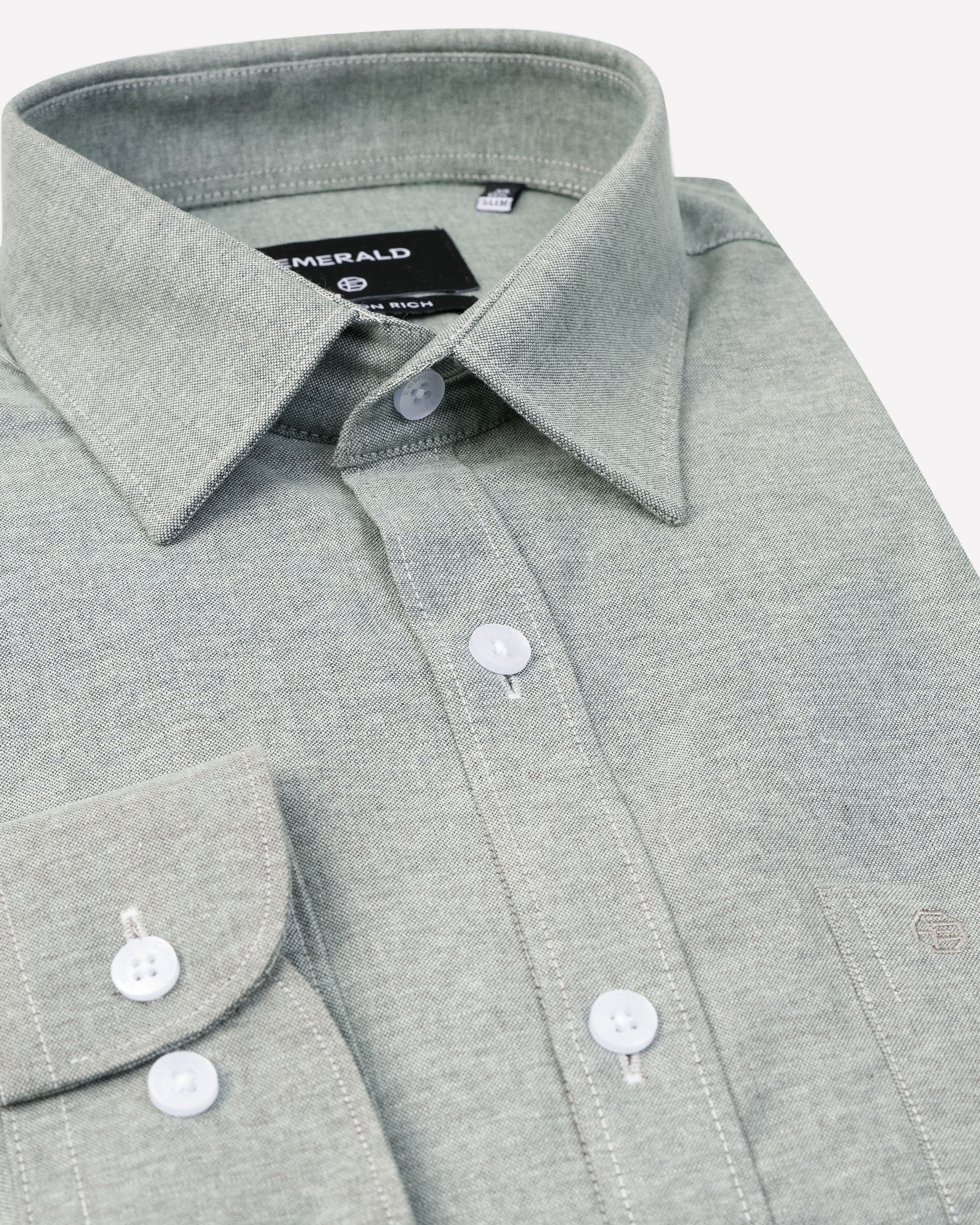 Emerald Formal Plain Slim Fit-Hedge Green