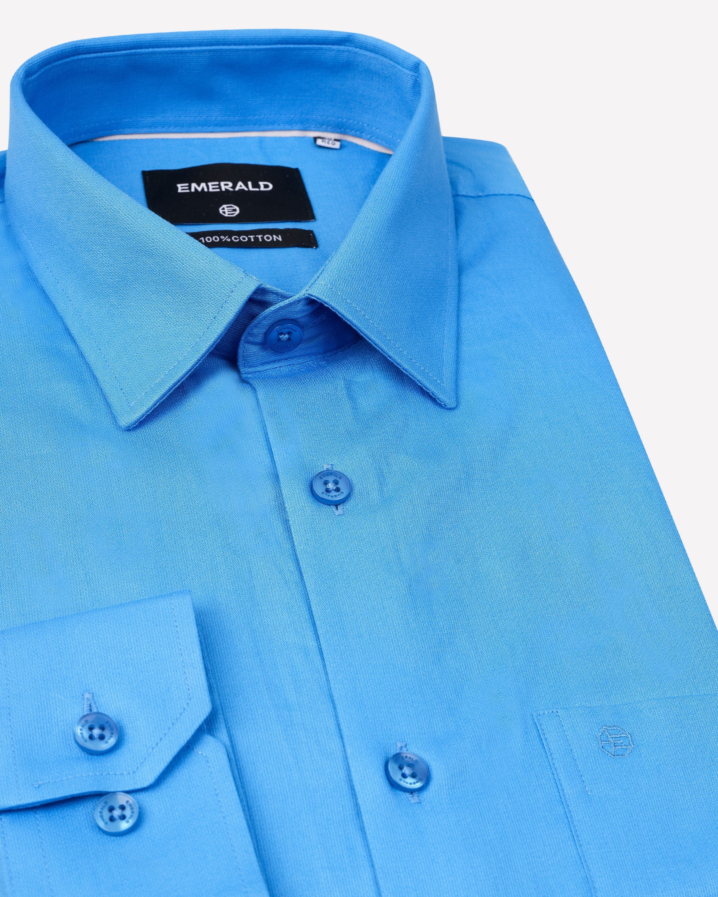 Emerald Evening Plain Regular Fit-Powder