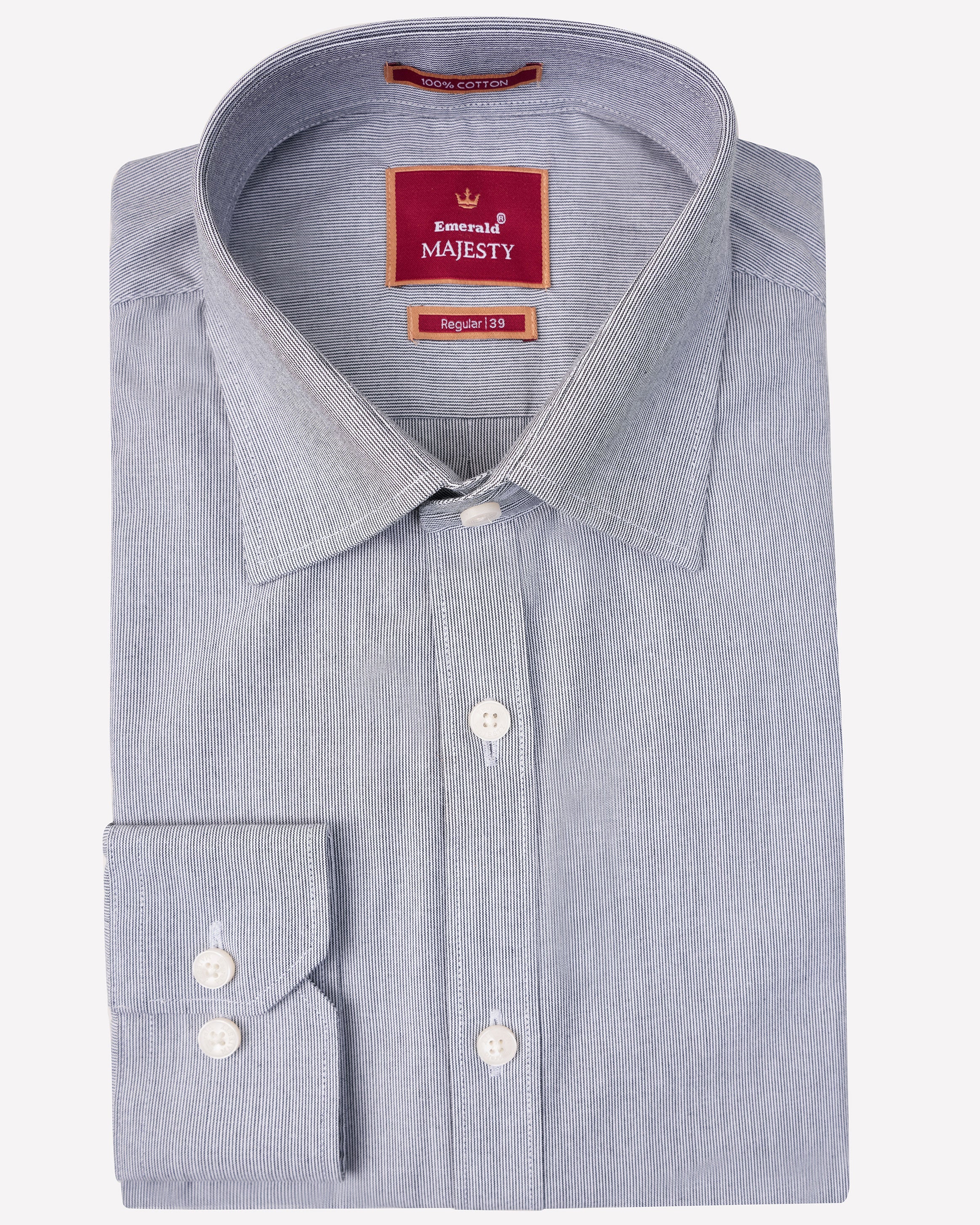 Emerald Majesty Stripe Regular Fit-Charcoal